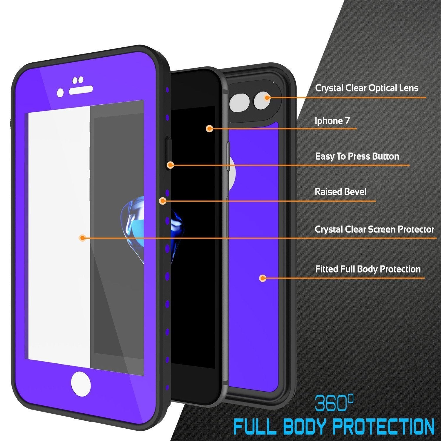 iPhone SE (4.7") Waterproof Case, Punkcase [Purple] [StudStar Series] [Slim Fit][IP68 Certified]  [Dirtproof] [Snowproof]