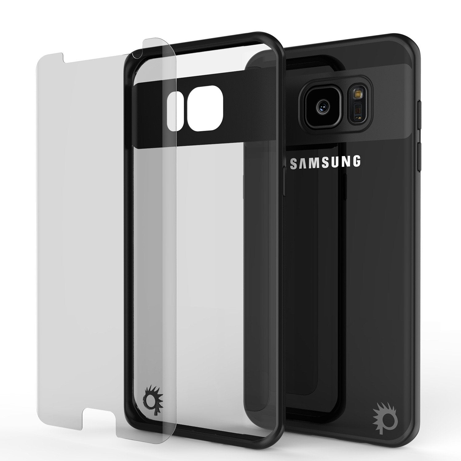 Galaxy S7 Edge Case [MASK Series] [BLACK] Full Body Hybrid Dual Layer TPU Cover W/ Protective PUNKSHIELD Screen Protector