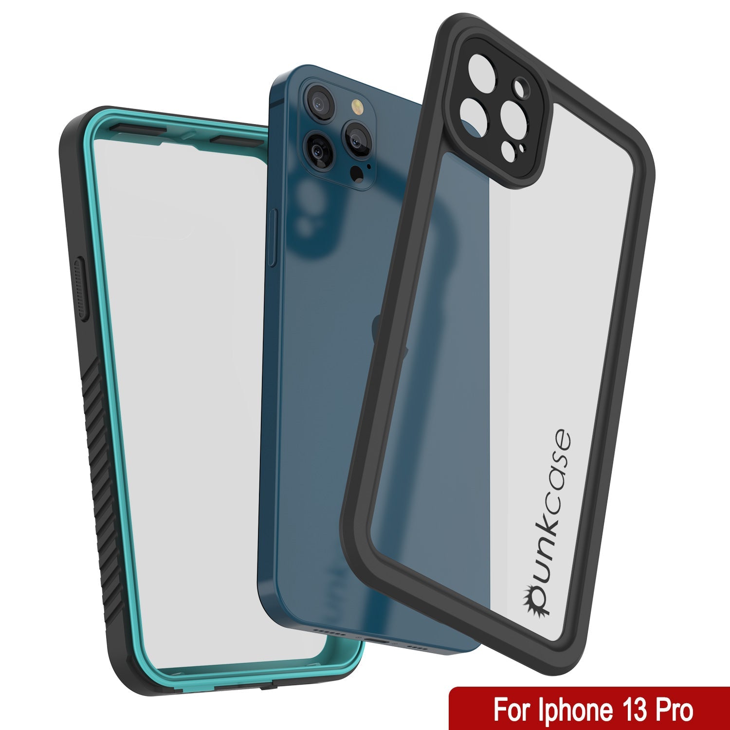 iPhone 13 Pro  Waterproof Case, Punkcase [Extreme Series] Armor Cover W/ Built In Screen Protector [Teal]