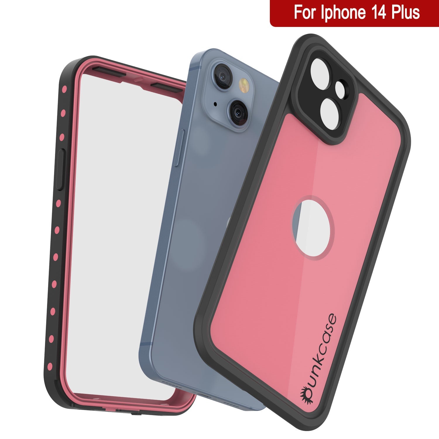 iPhone 14 Plus Waterproof IP68 Case, Punkcase [Pink] [StudStar Series] [Slim Fit] [Dirtproof]