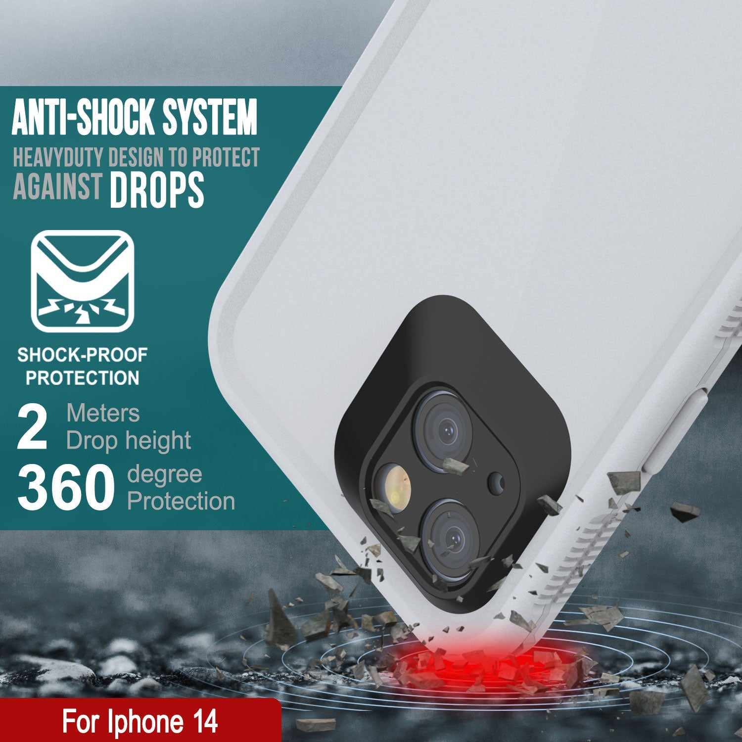 Punkcase iPhone 14 Waterproof Case [Aqua Series] Armor Cover [White]