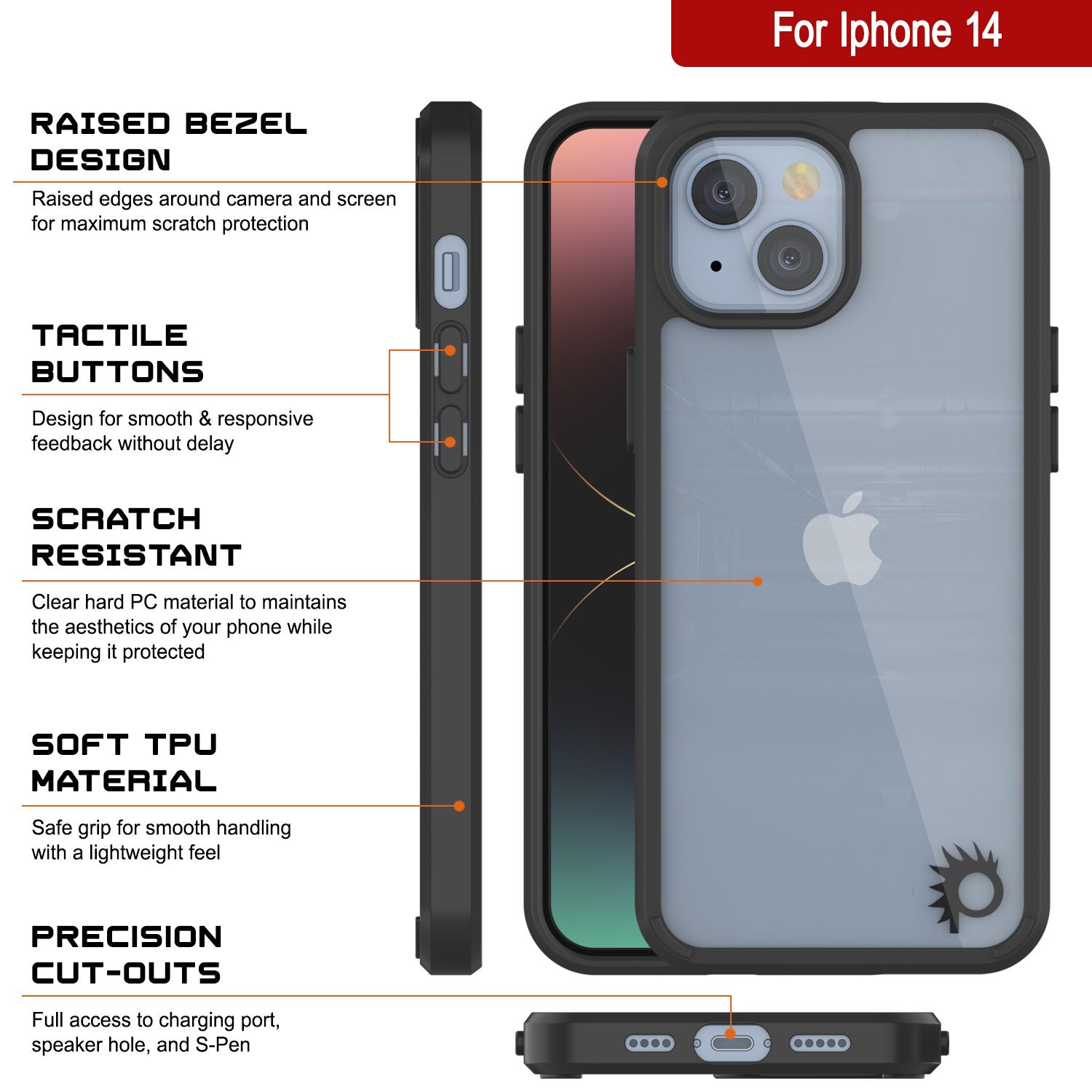 iPhone 15 Case Punkcase® LUCID 2.0 White Series Series w/ PUNK SHIELD Screen Protector | Ultra Fit