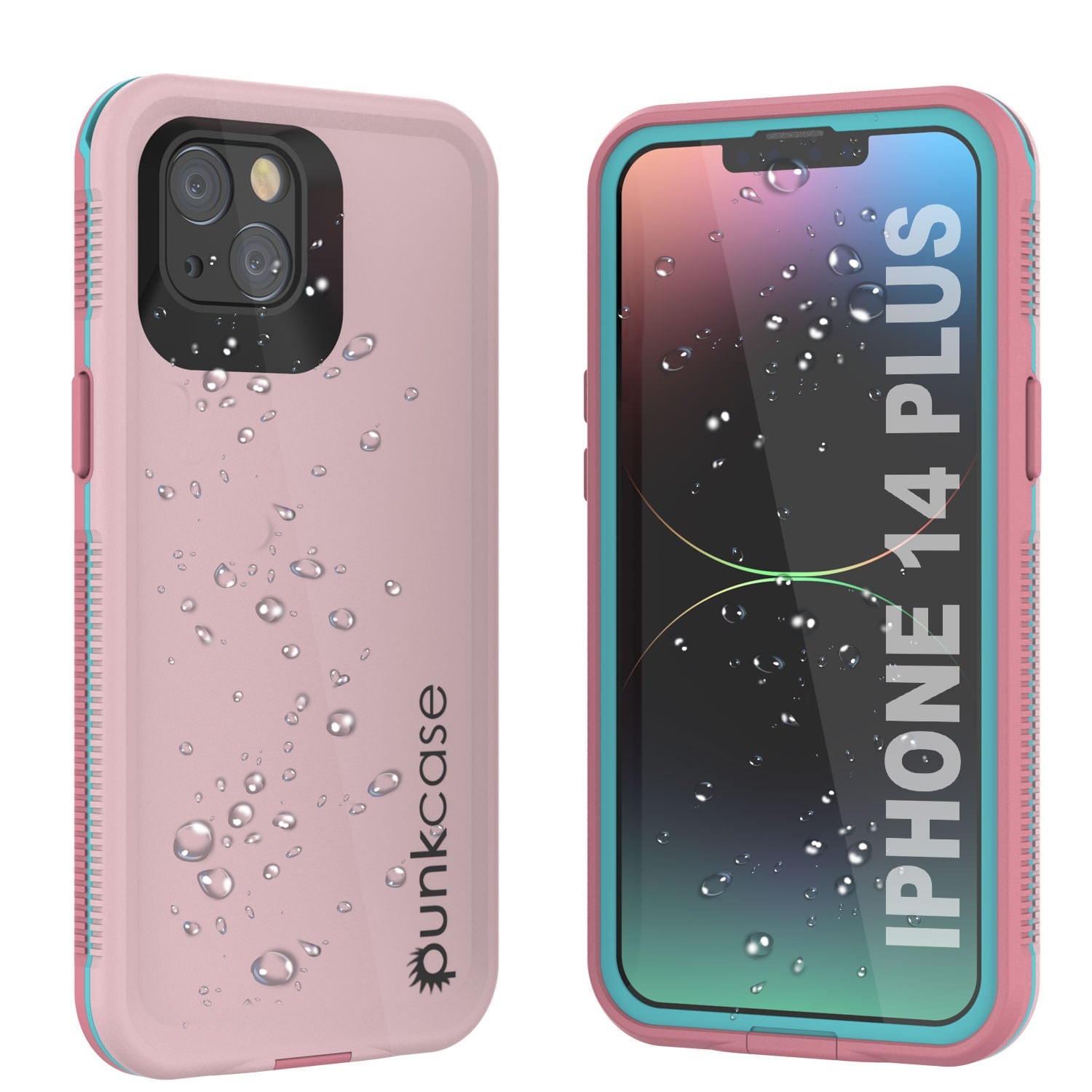 Punkcase iPhone 14 Plus Waterproof Case [Aqua Series] Armor Cover [Pink]