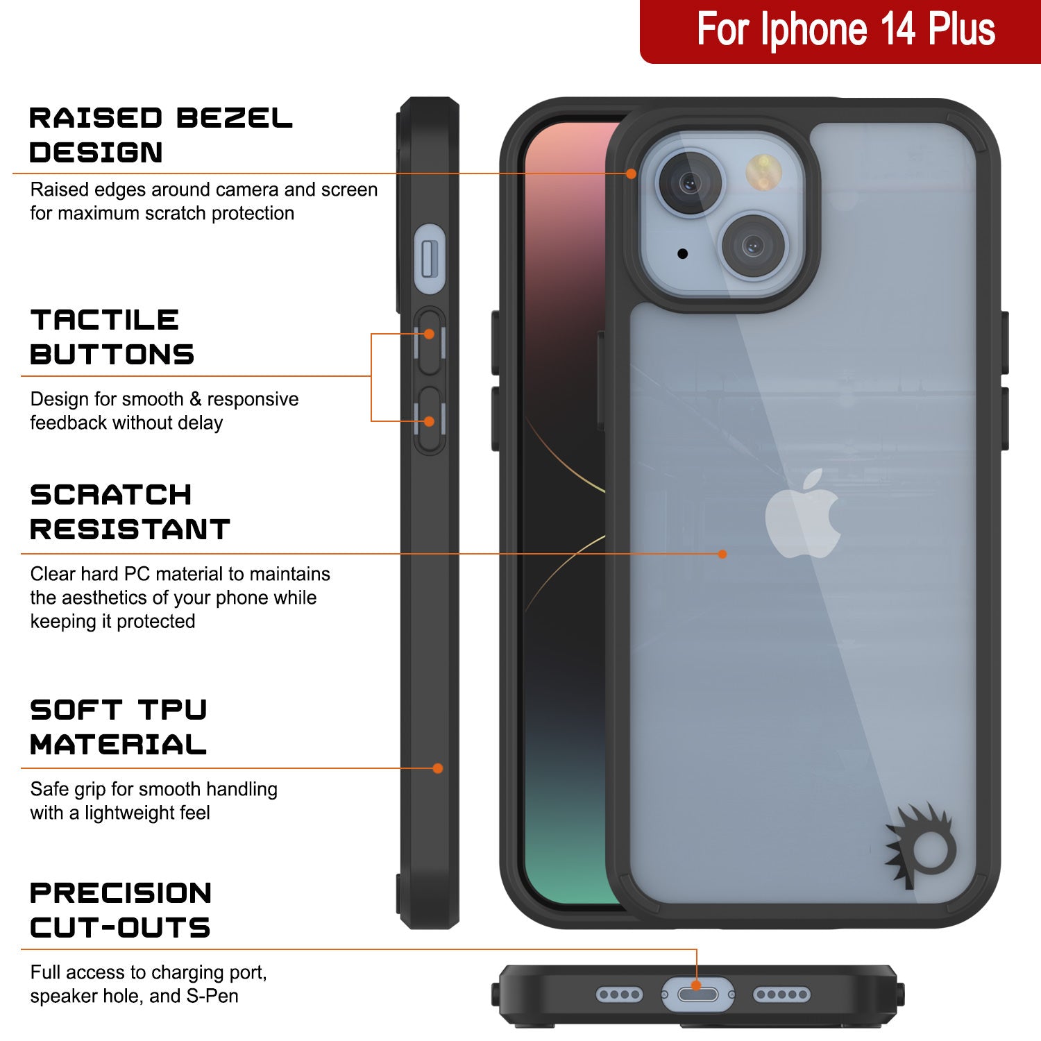 iPhone 15 Plus Case Punkcase® LUCID 2.0 Clear Series Series w/ PUNK SHIELD Screen Protector | Ultra Fit