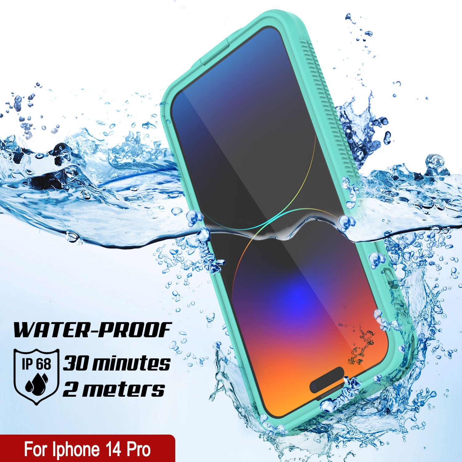 Punkcase iPhone 14 Pro Waterproof Case [Aqua Series] Armor Cover [Blue]