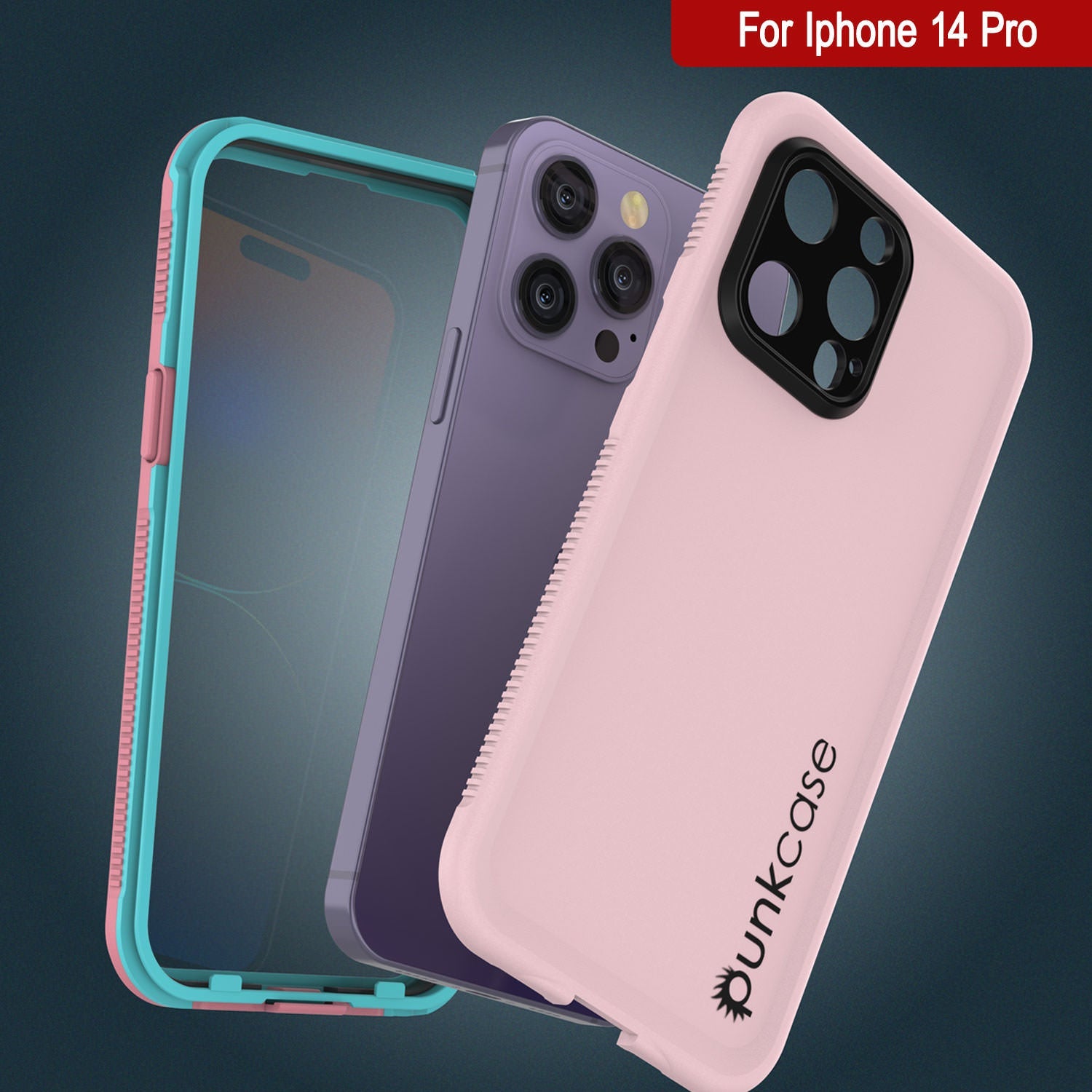 Punkcase iPhone 14 Pro Waterproof Case [Aqua Series] Armor Cover [Pink]