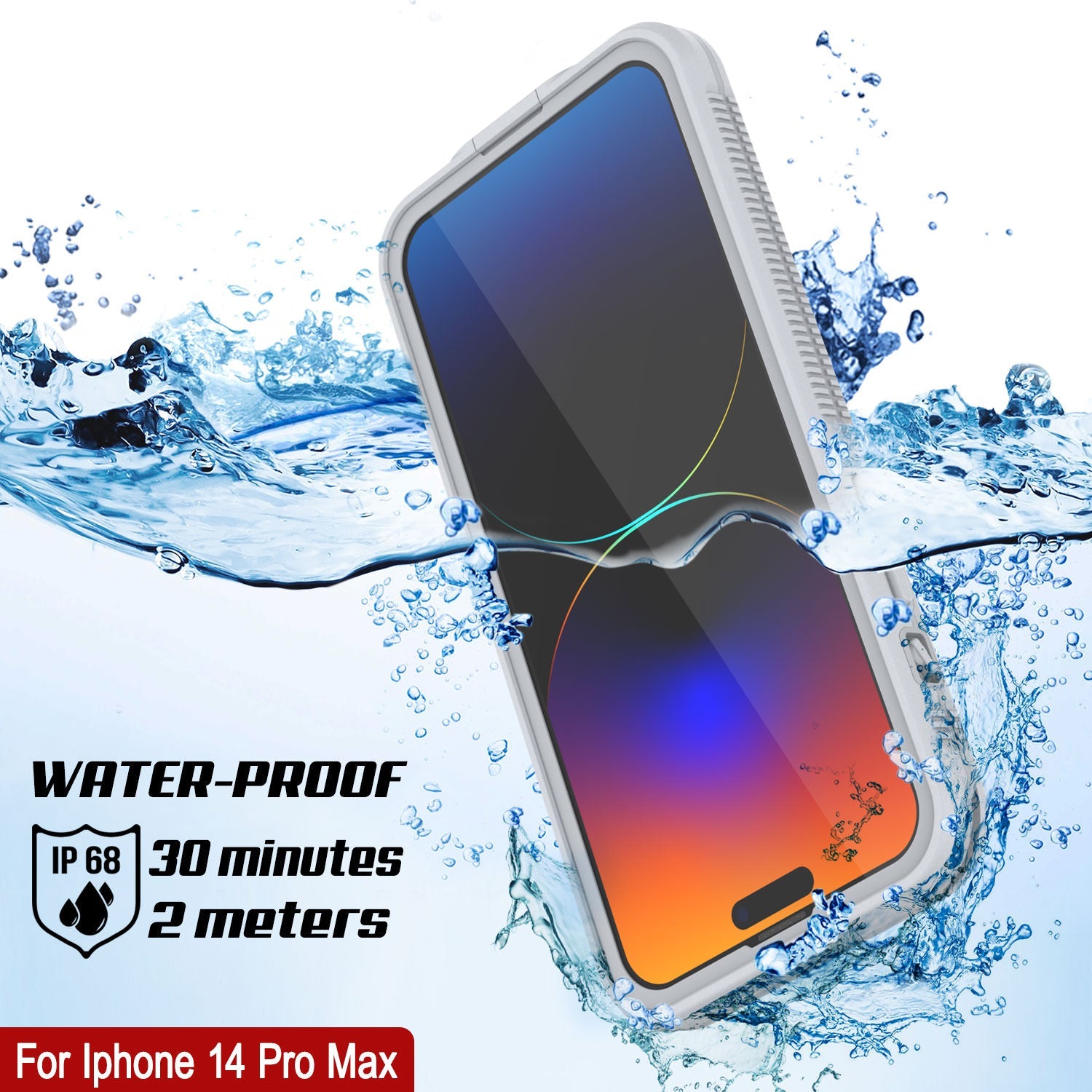 Punkcase iPhone 14 Pro Max Waterproof Case [Aqua Series] Armor Cover [White]