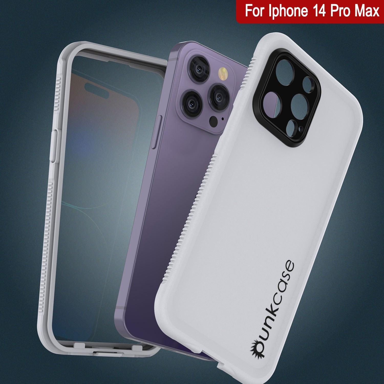 Punkcase iPhone 14 Pro Max Waterproof Case [Aqua Series] Armor Cover [White]