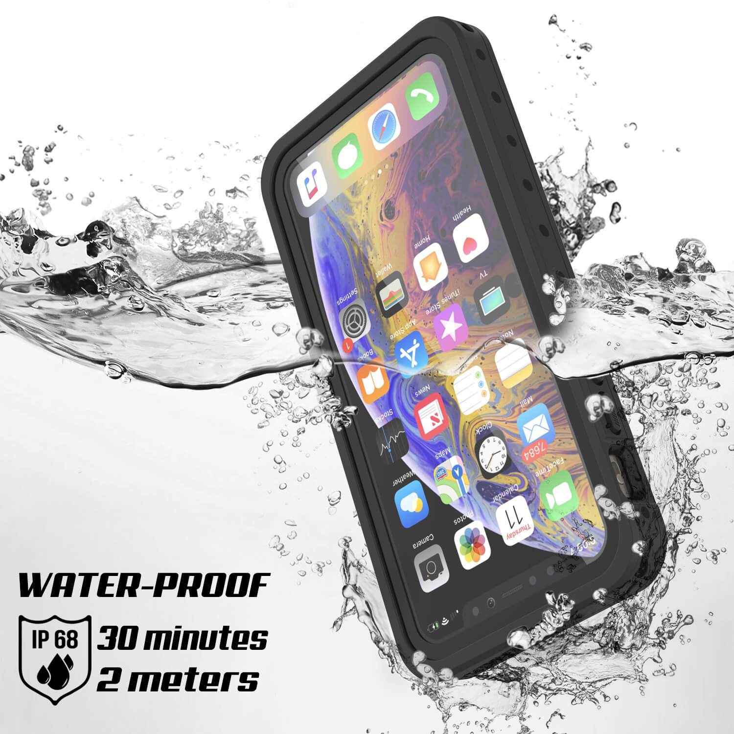 iPhone 11 Pro Max Waterproof IP68 Case, Punkcase [Black] [StudStar Series] [Slim Fit]