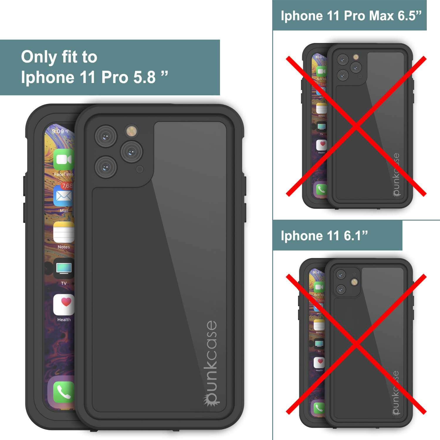 iPhone 11 Pro Max Waterproof IP68 Case, Punkcase [Black] [StudStar Series] [Slim Fit]