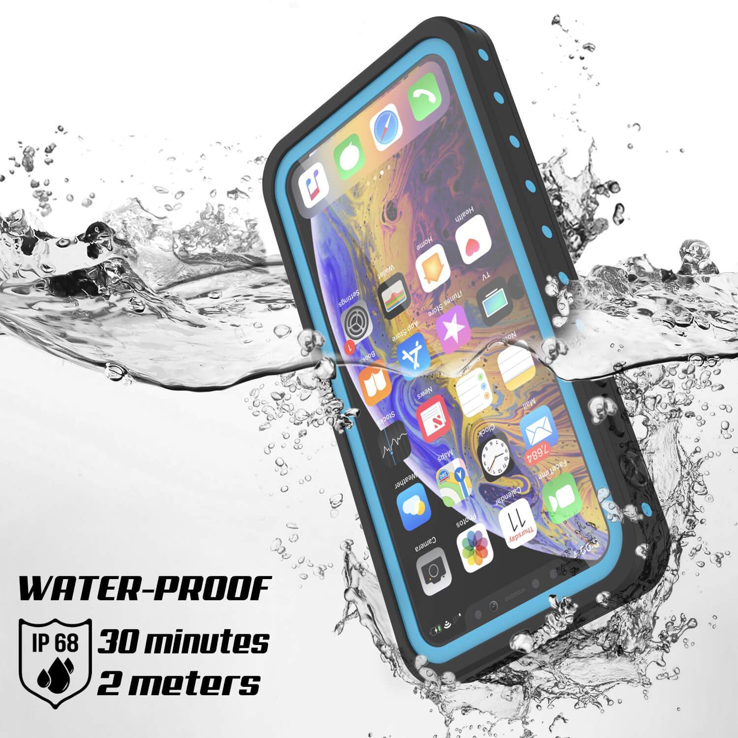 iPhone 11 Waterproof IP68 Case, Punkcase [Light blue] [StudStar Series] [Slim Fit] [Dirtproof]