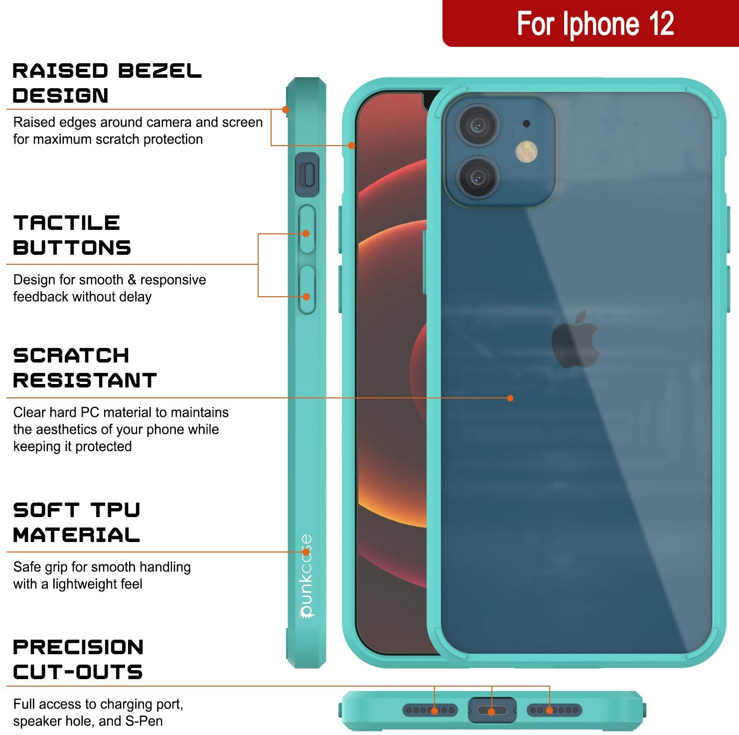 iPhone 13 Case Punkcase® LUCID 2.0 Teal Series w/ PUNK SHIELD Screen Protector | Ultra Fit