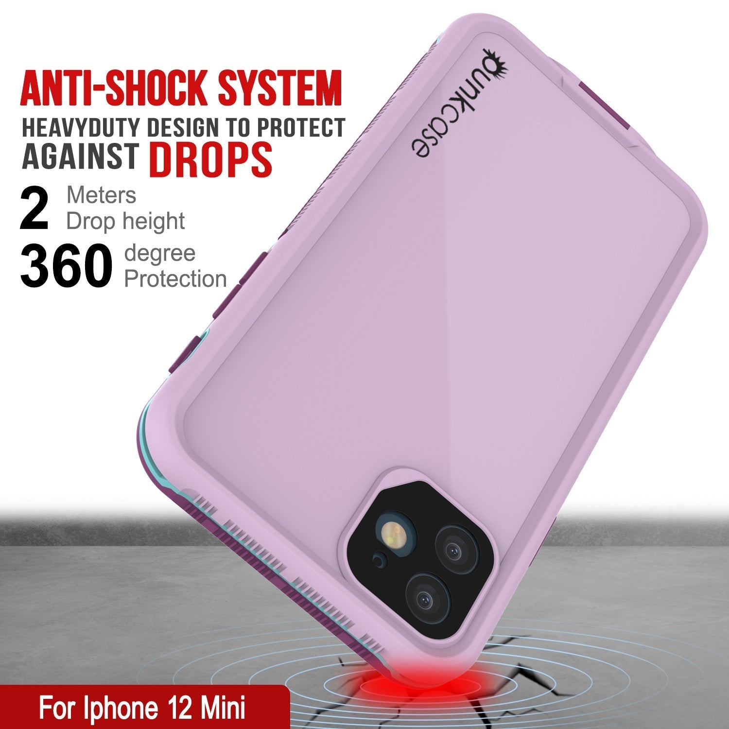 Punkcase iPhone 13 Mini Waterproof Case [Aqua Series] Armor Cover [Blue]
