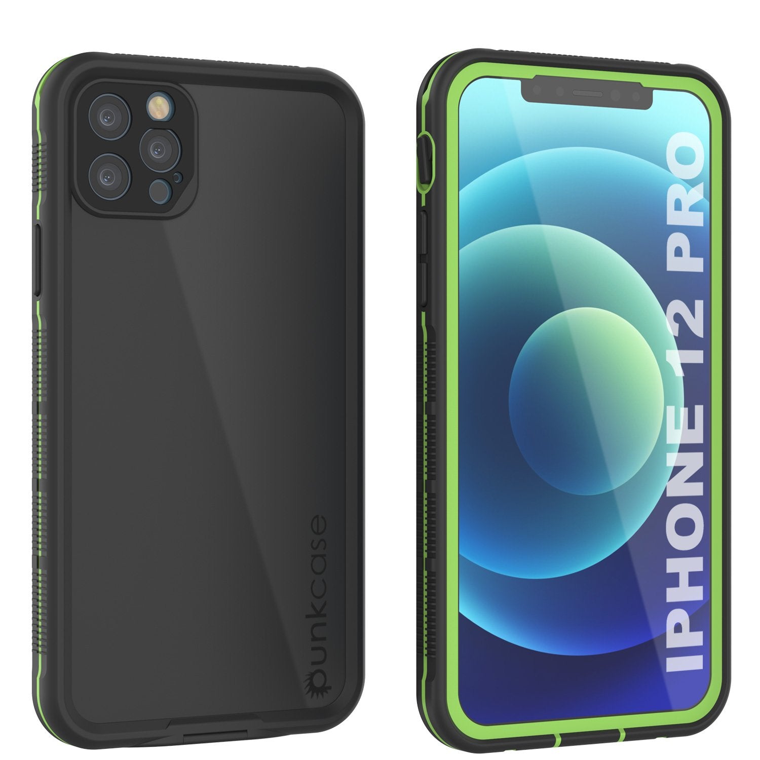 Punkcase iPhone 12 Pro Waterproof Case [Aqua Series] Armor Cover [Black]