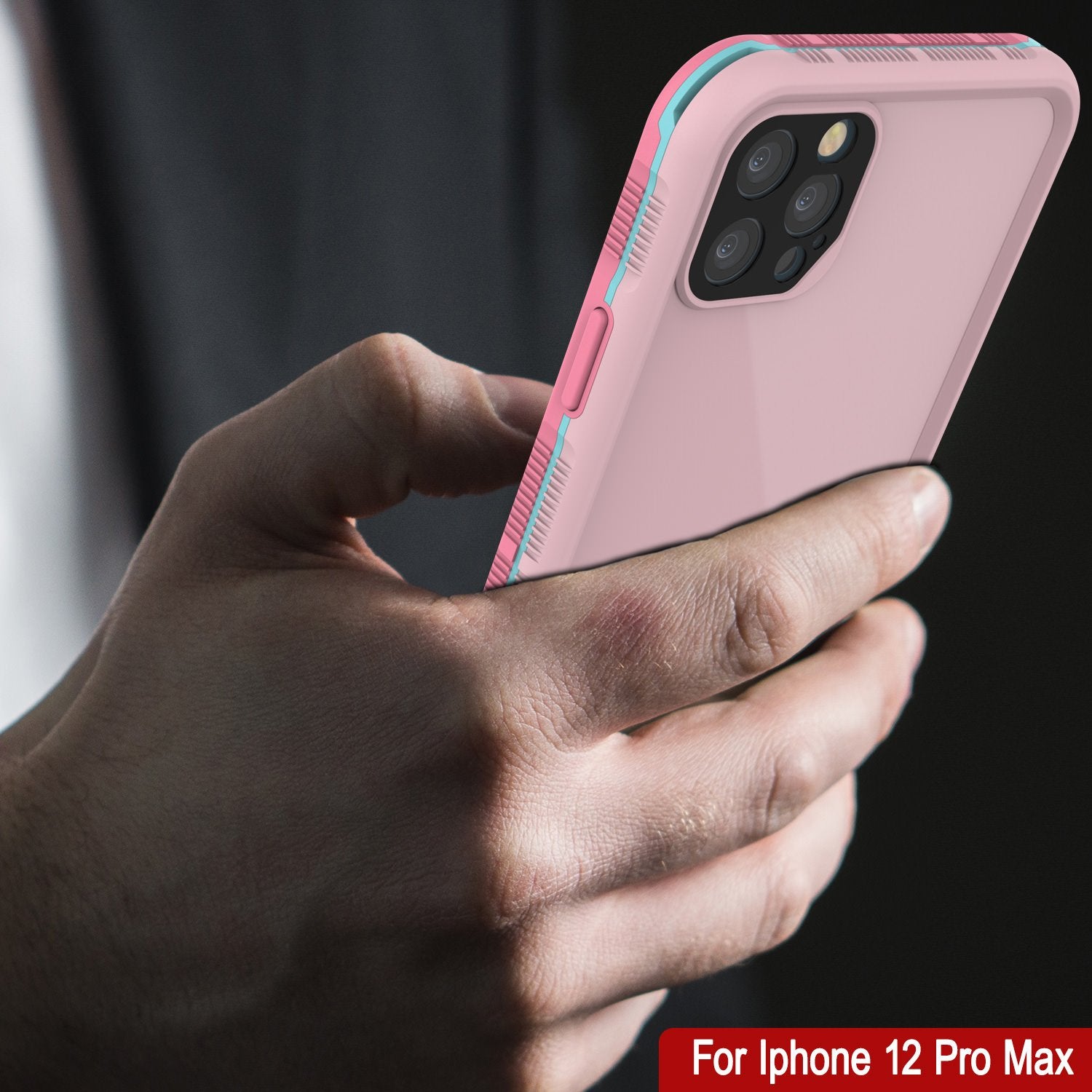 Punkcase iPhone 12 Pro Max Waterproof Case [Aqua Series] Armor Cover [Pink]