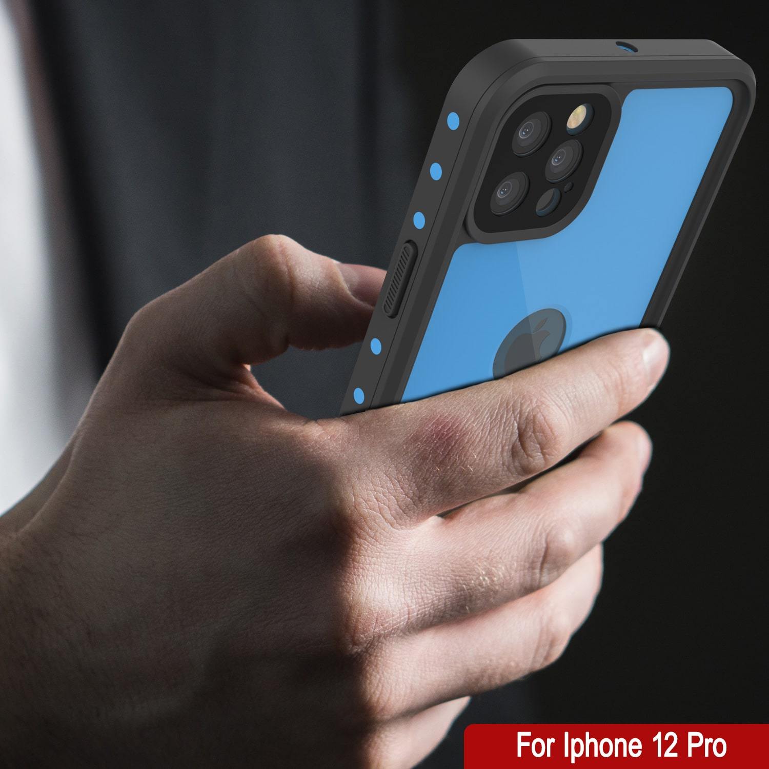 iPhone 12 Pro Waterproof IP68 Case, Punkcase [Light blue] [StudStar Series] [Slim Fit] [Dirtproof]