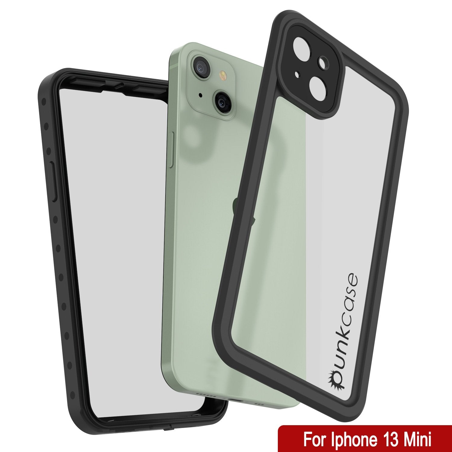 iPhone 13 Mini Waterproof IP68 Case, Punkcase [Clear] [StudStar Series] [Slim Fit] [Dirtproof]