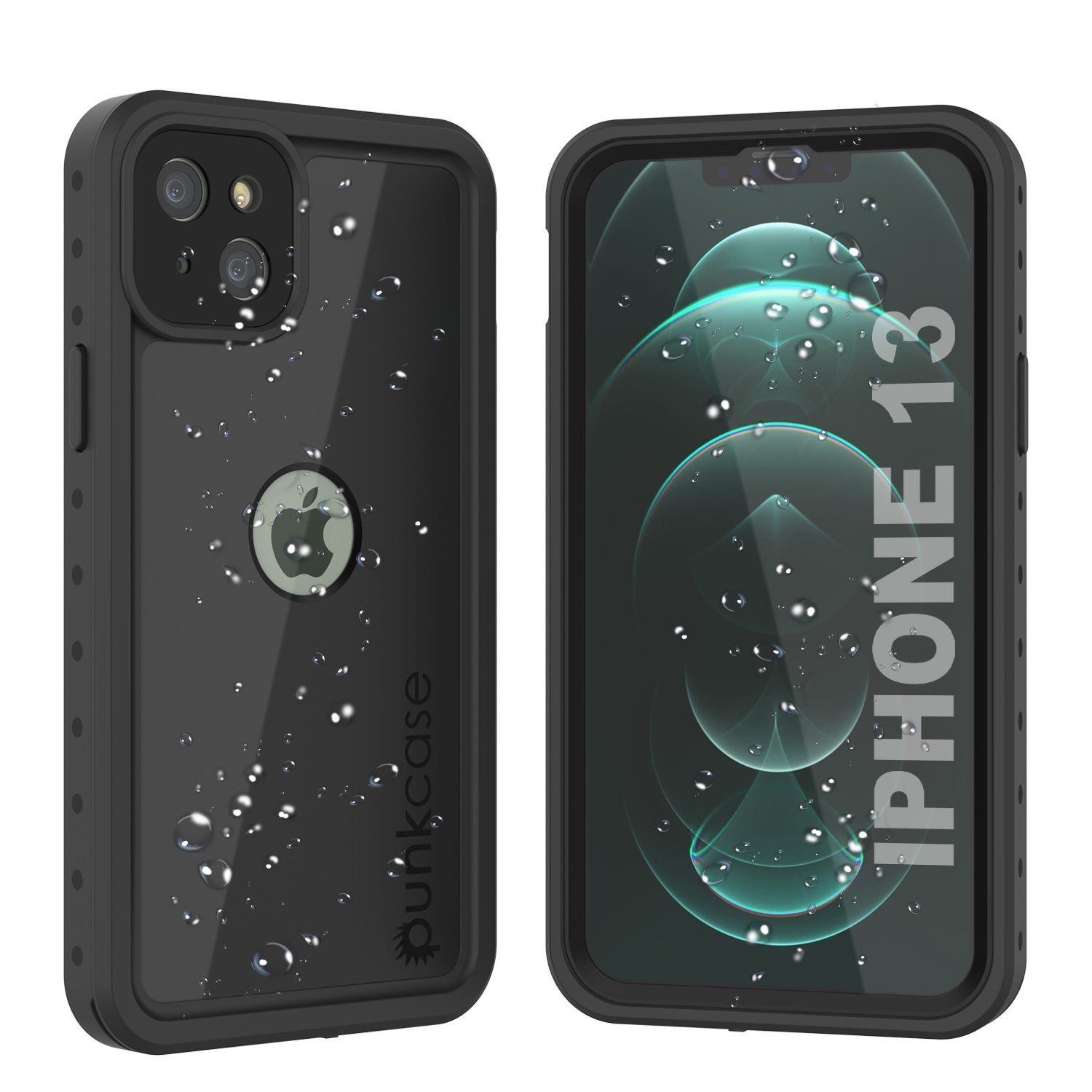 iPhone 13 Waterproof IP68 Case, Punkcase [Black] [StudStar Series] [Slim Fit]