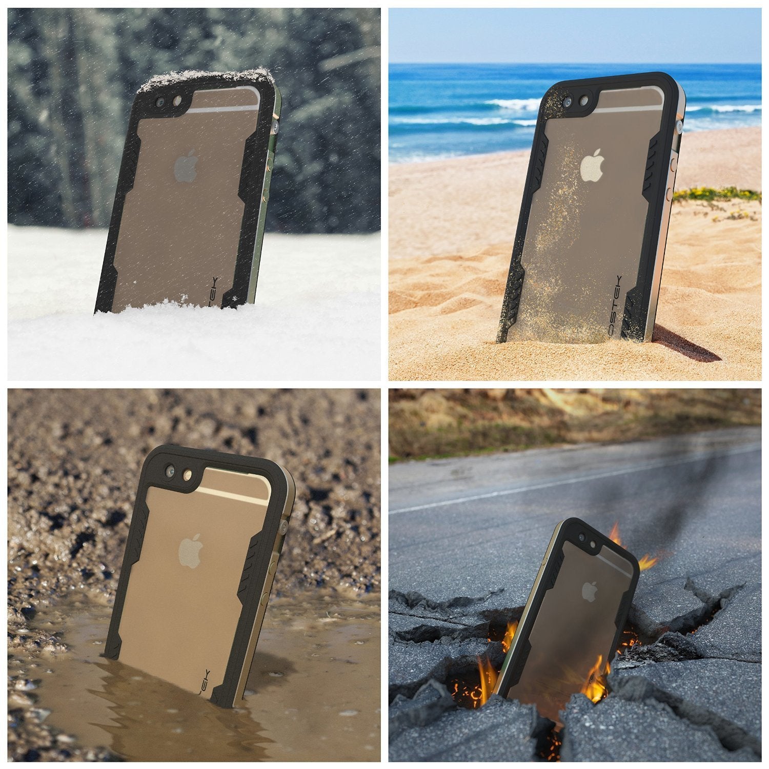 iPhone 6/6S Waterproof Case, Ghostek Atomic 2.0 Gold W/ Attached Screen Protector | Slim Fit