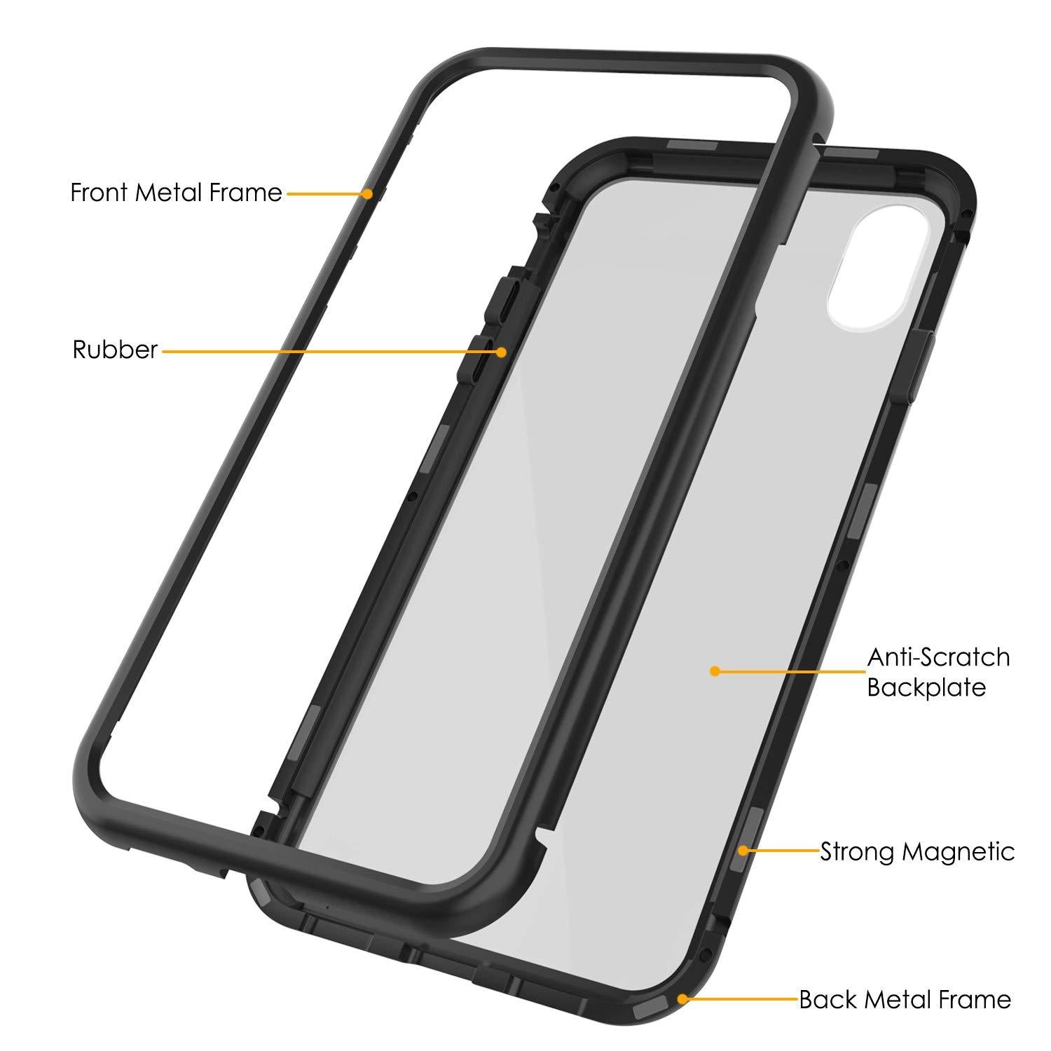 iPhone XS Case, Punkcase Magnetic Shield Protective TPU Cover W/ Tempered Glass Screen Protector [Black]