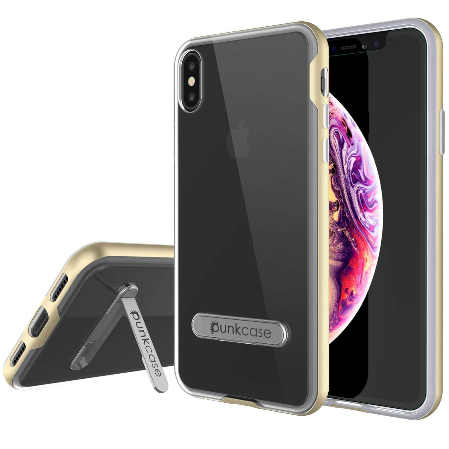 iPhone X Case, PUNKcase [LUCID 3.0 Series] [Slim Fit] Armor Cover w/ Integrated Screen Protector [Gold]