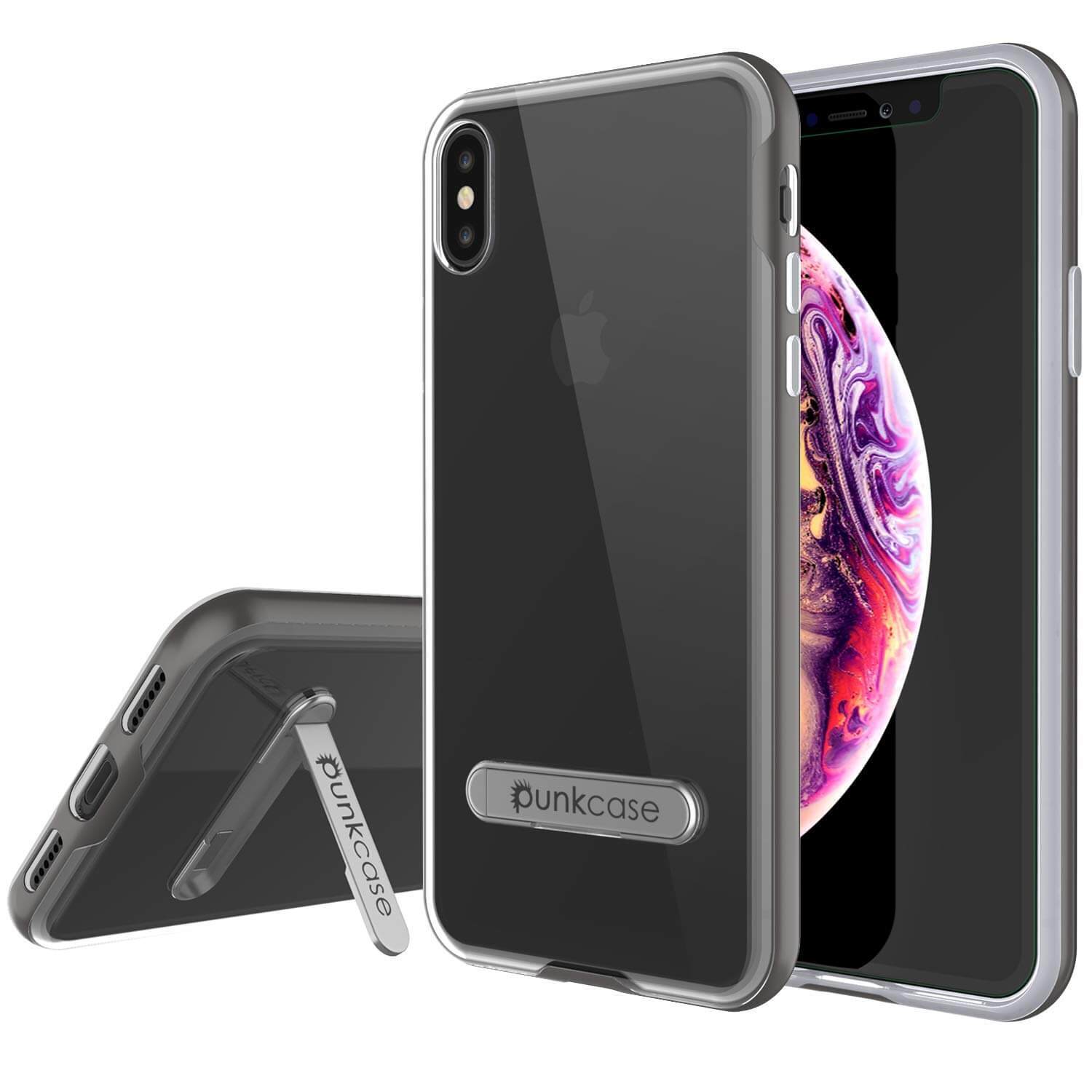 iPhone X Case, PUNKcase [LUCID 3.0 Series] [Slim Fit] Armor Cover w/ Integrated Screen Protector [Grey]