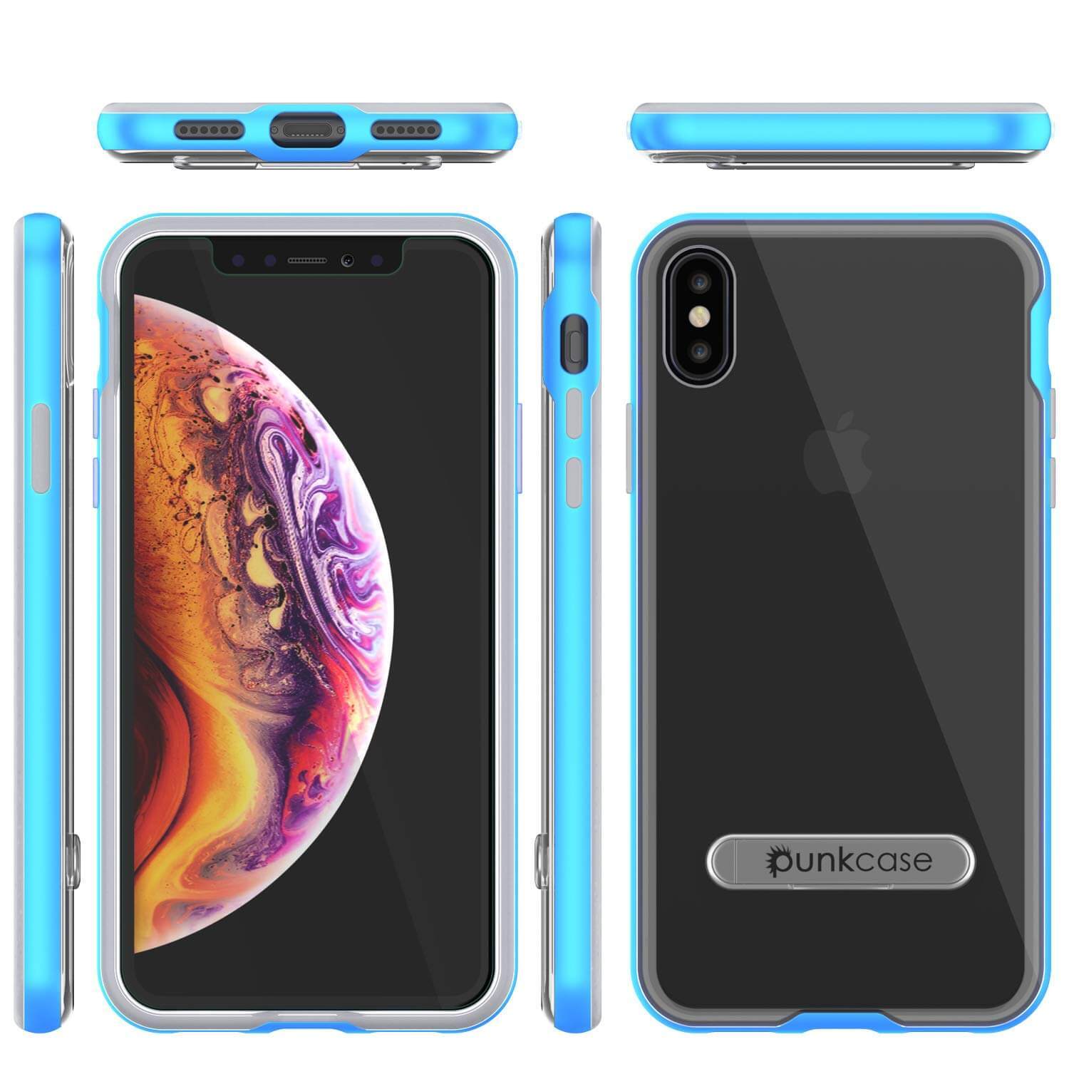 iPhone X Case, PUNKcase [LUCID 3.0 Series] [Slim Fit] Armor Cover w/ Integrated Screen Protector [Blue]