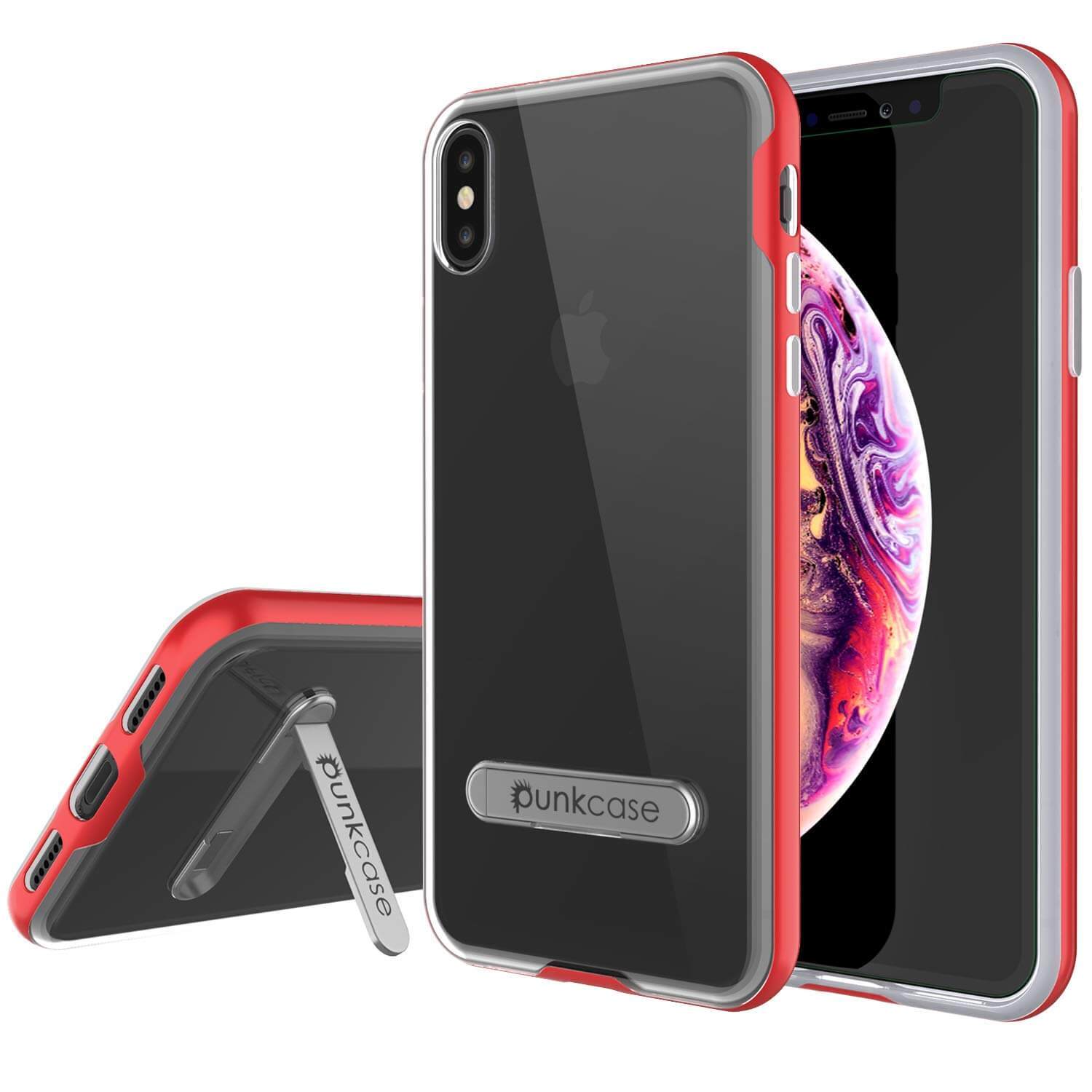 iPhone X Case, PUNKcase [LUCID 3.0 Series] [Slim Fit] Armor Cover w/ Integrated Screen Protector [Red]