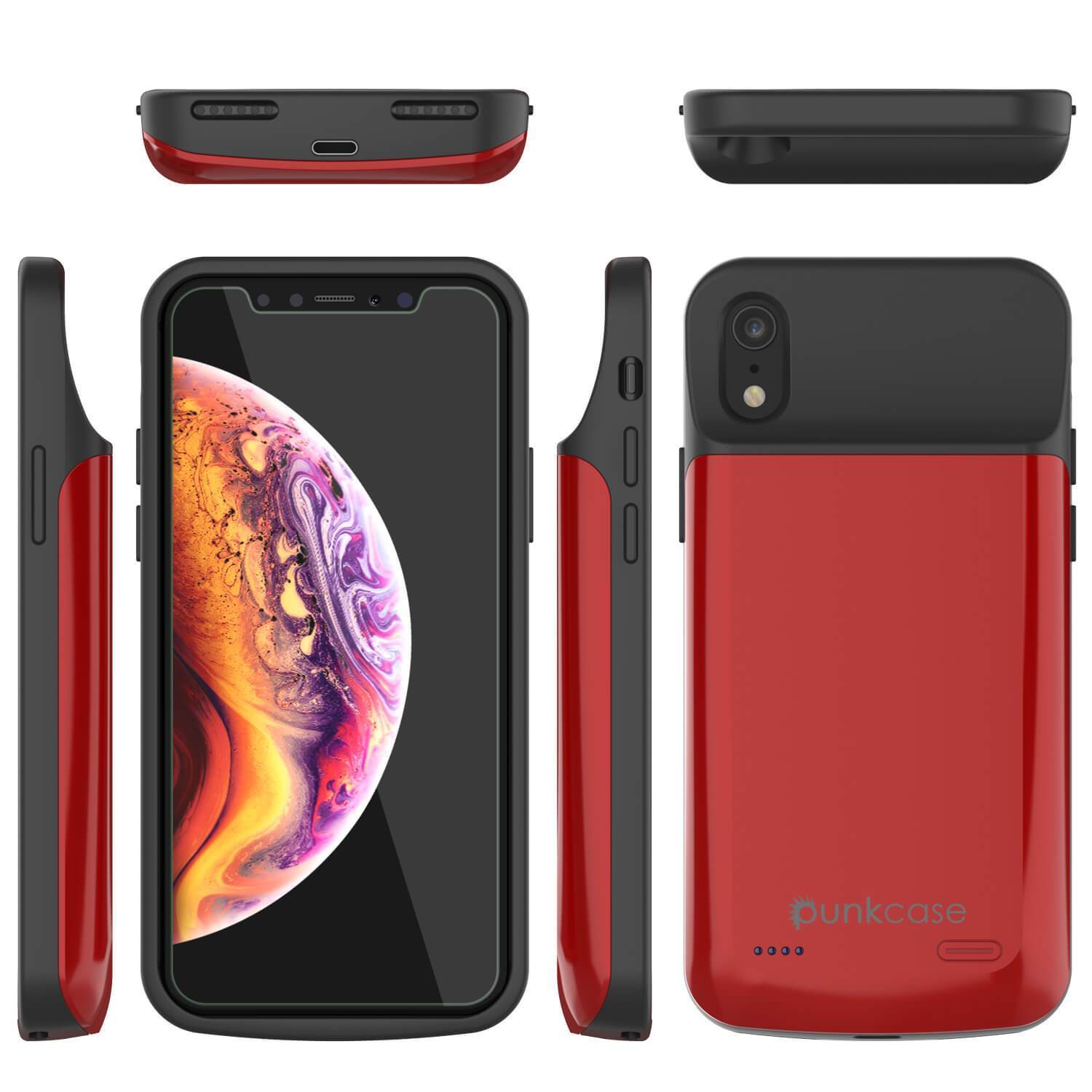 iPhone 11 Pro Max Battery Case, PunkJuice 5000mAH Fast Charging Power Bank W/ Screen Protector | [Red]
