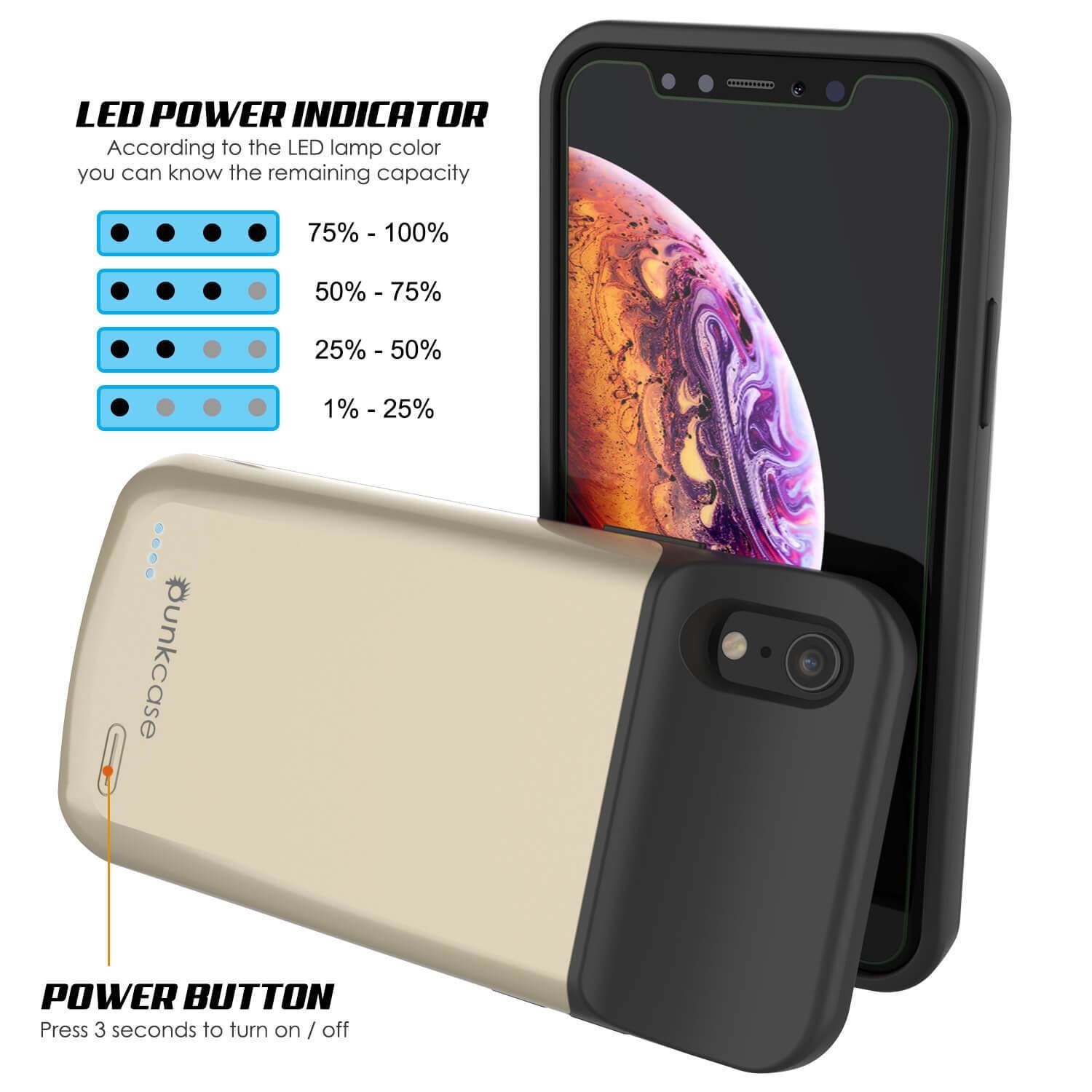 iPhone 11 Pro Battery Case, PunkJuice 5000mAH Fast Charging Power Bank W/ Screen Protector | [Gold]