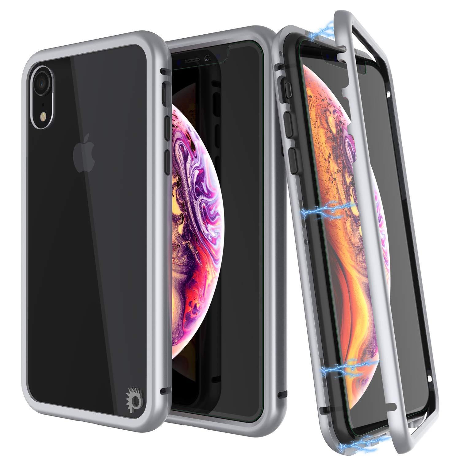 iPhone XR Case, Punkcase Magnetic Shield Protective TPU Cover W/ Tempered Glass Screen Protector [Silver]