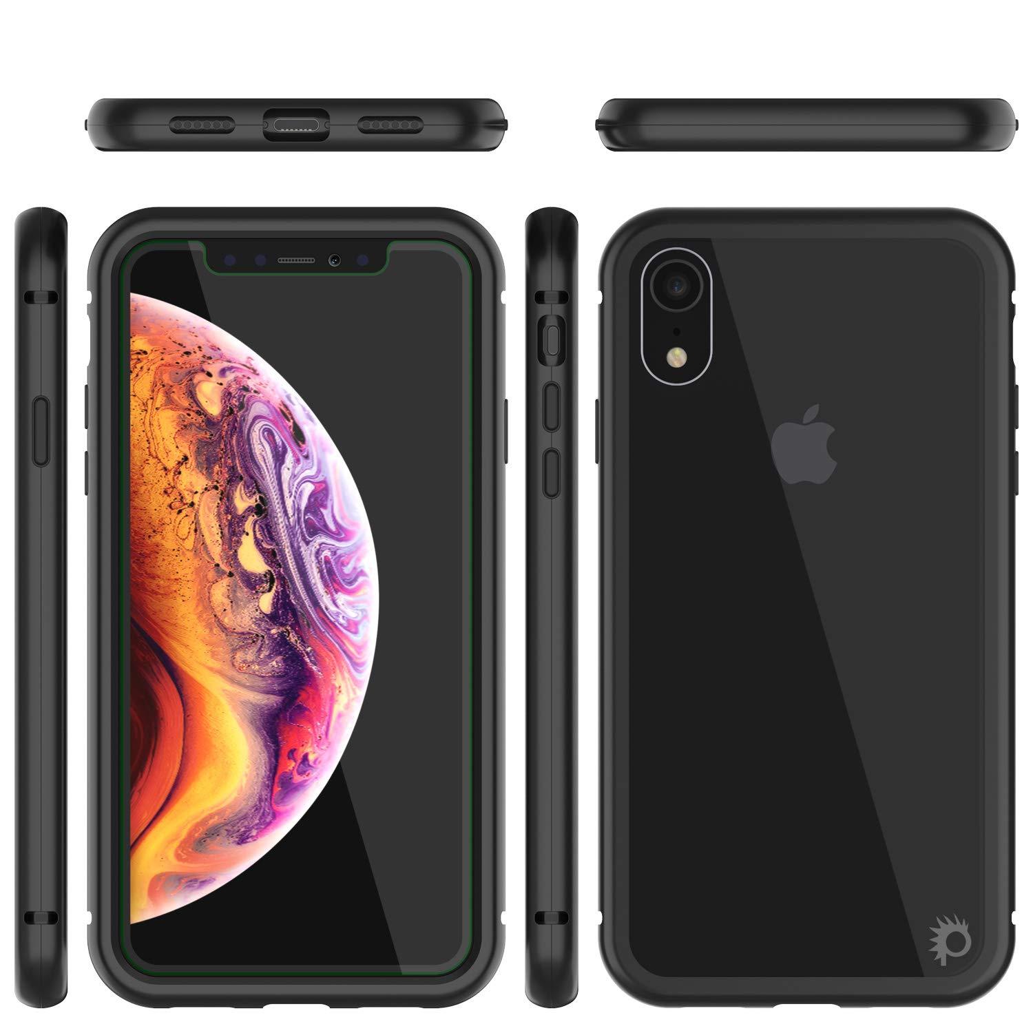 iPhone XR Case, Punkcase Magnetic Shield Protective TPU Cover W/ Tempered Glass Screen Protector [Black]