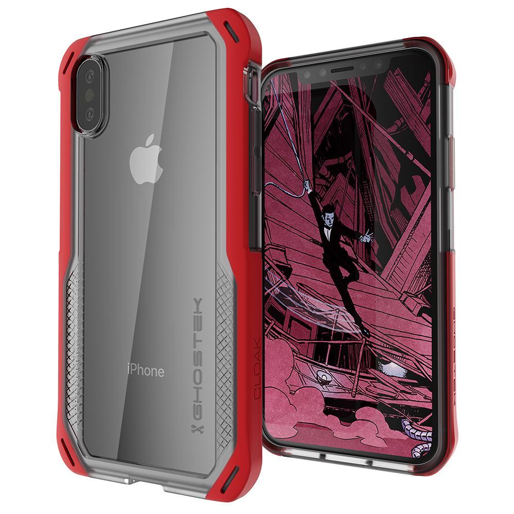 iPhone Xs Max Case, Ghostek Cloak 4 Series  for iPhone Xs Max / iPhone Pro Case | RED-CLEAR