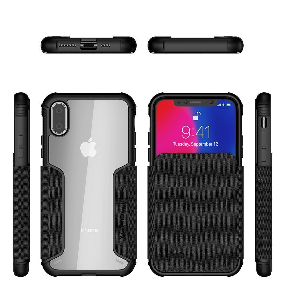 iPhone Xs Max Case, Ghostek Exec 3 Series for iPhone Xs Max / iPhone Pro Protective Wallet Case [BLACK]