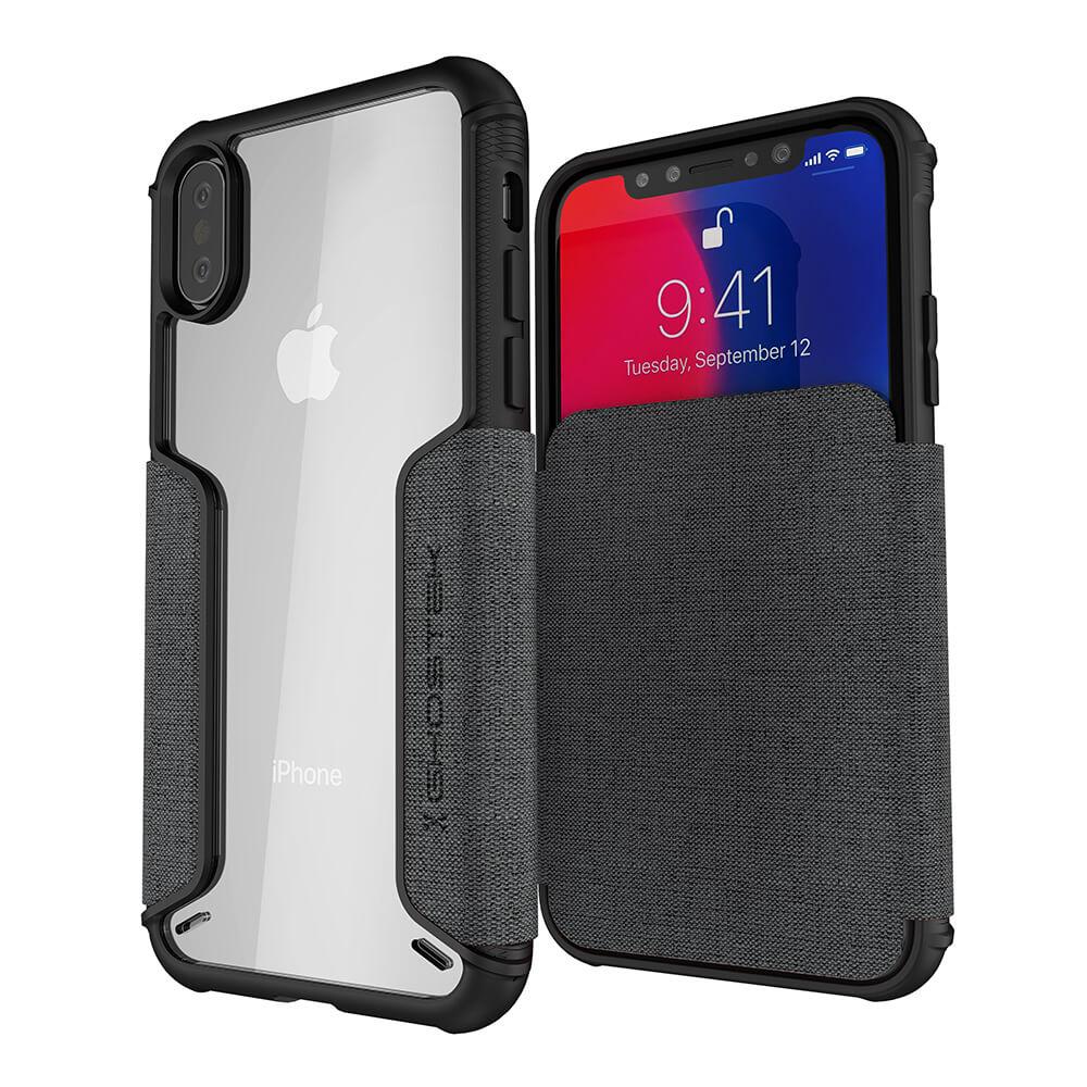 iPhone Xs Case, Ghostek Exec 3 Series for iPhone Xs / iPhone Pro Protective Wallet Case [Gray]