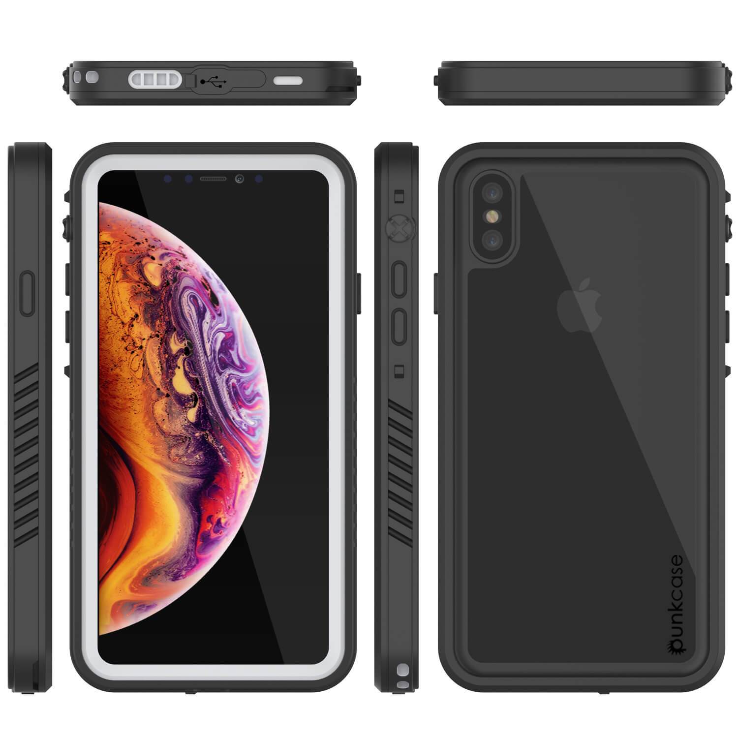 iPhone XS Waterproof Case, Punkcase [Extreme Series] Armor Cover W/ Built In Screen Protector [White]