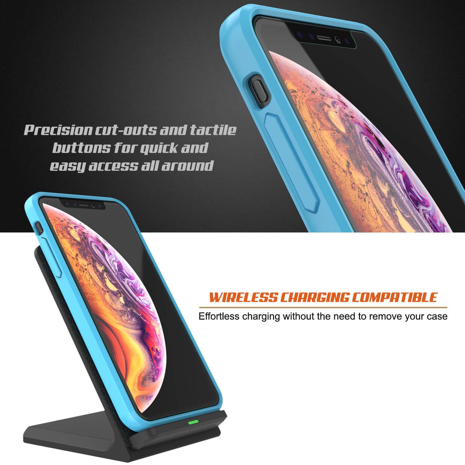 iPhone XS Case, PUNKcase [Lucid 2.0 Series] [Slim Fit] Armor Cover [Light-Blue]