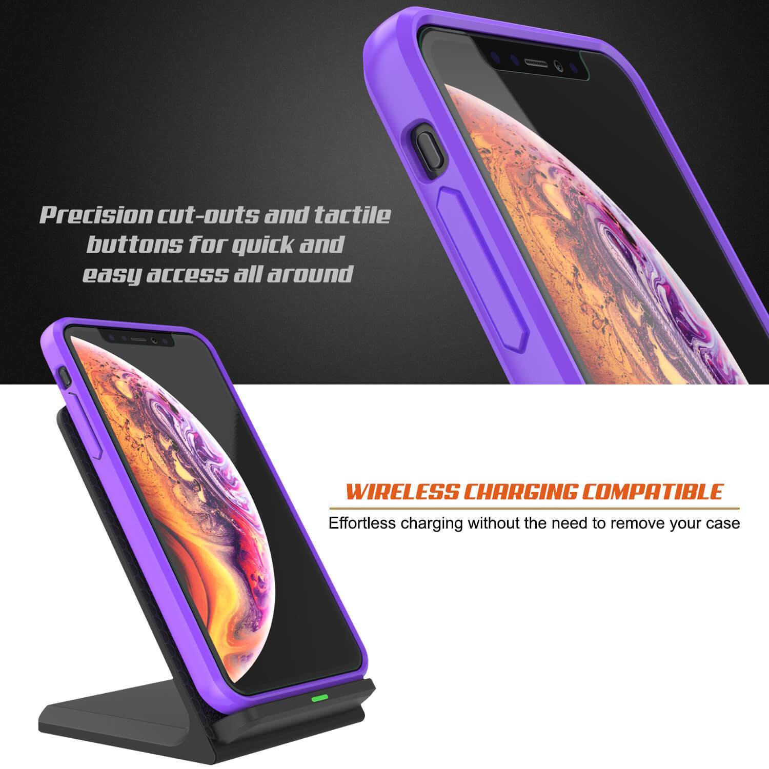 iPhone XS Case, PUNKcase [Lucid 2.0 Series] [Slim Fit] Armor Cover [Purple]