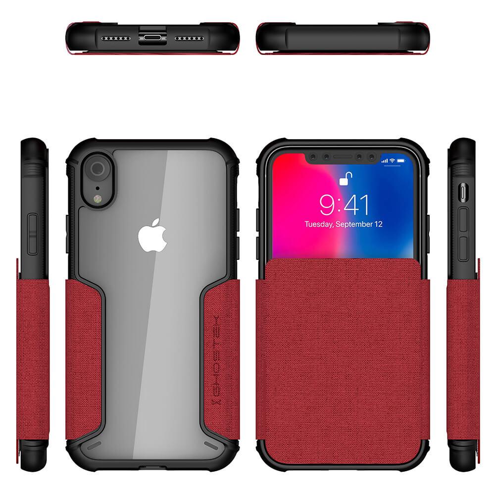 iPhone Xr Case, Ghostek Exec 3 Series for iPhone Xr / iPhone Pro Protective Wallet Case [RED]