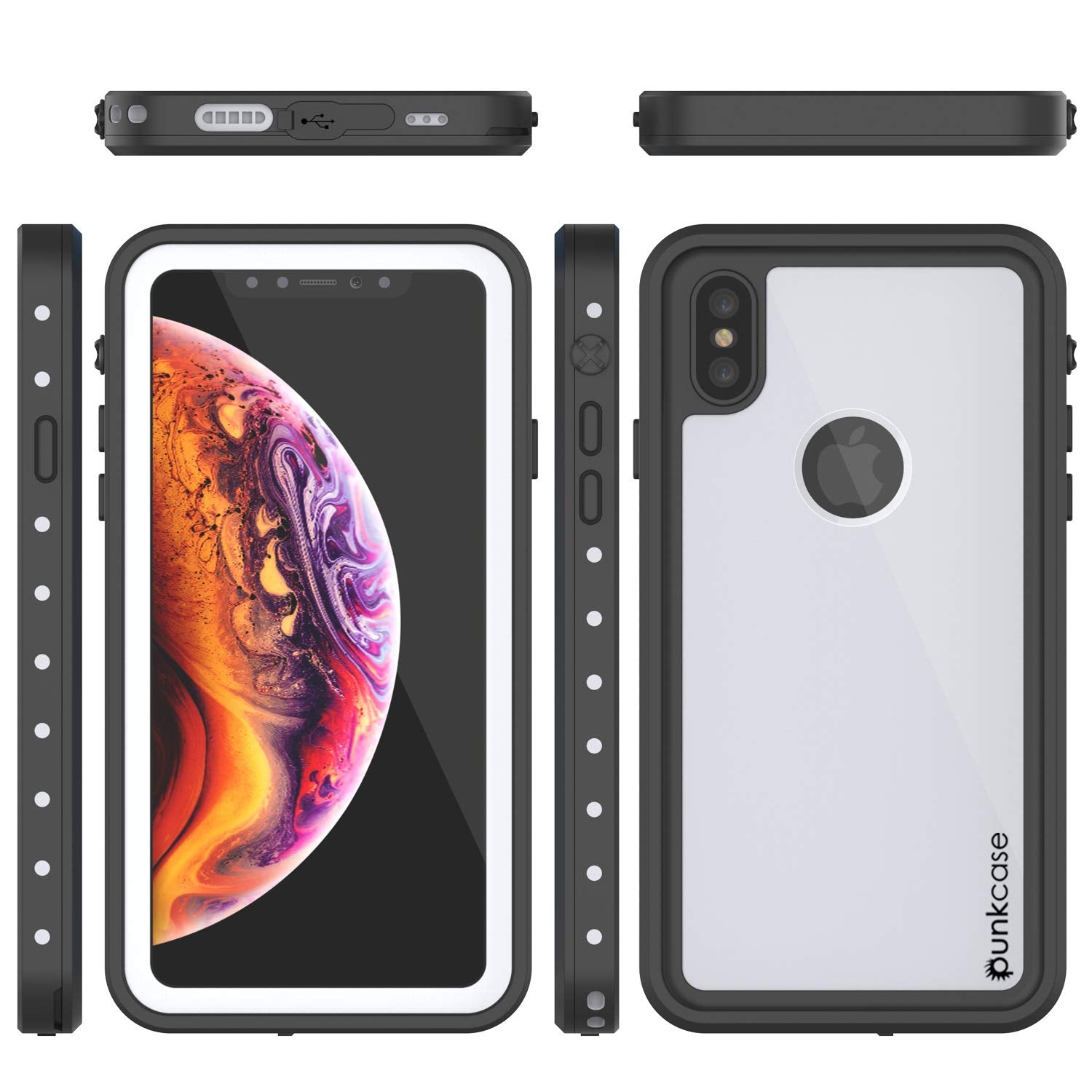 iPhone XS Max Waterproof IP68 Case, Punkcase [White] [StudStar Series] [Slim Fit] [Dirtproof]