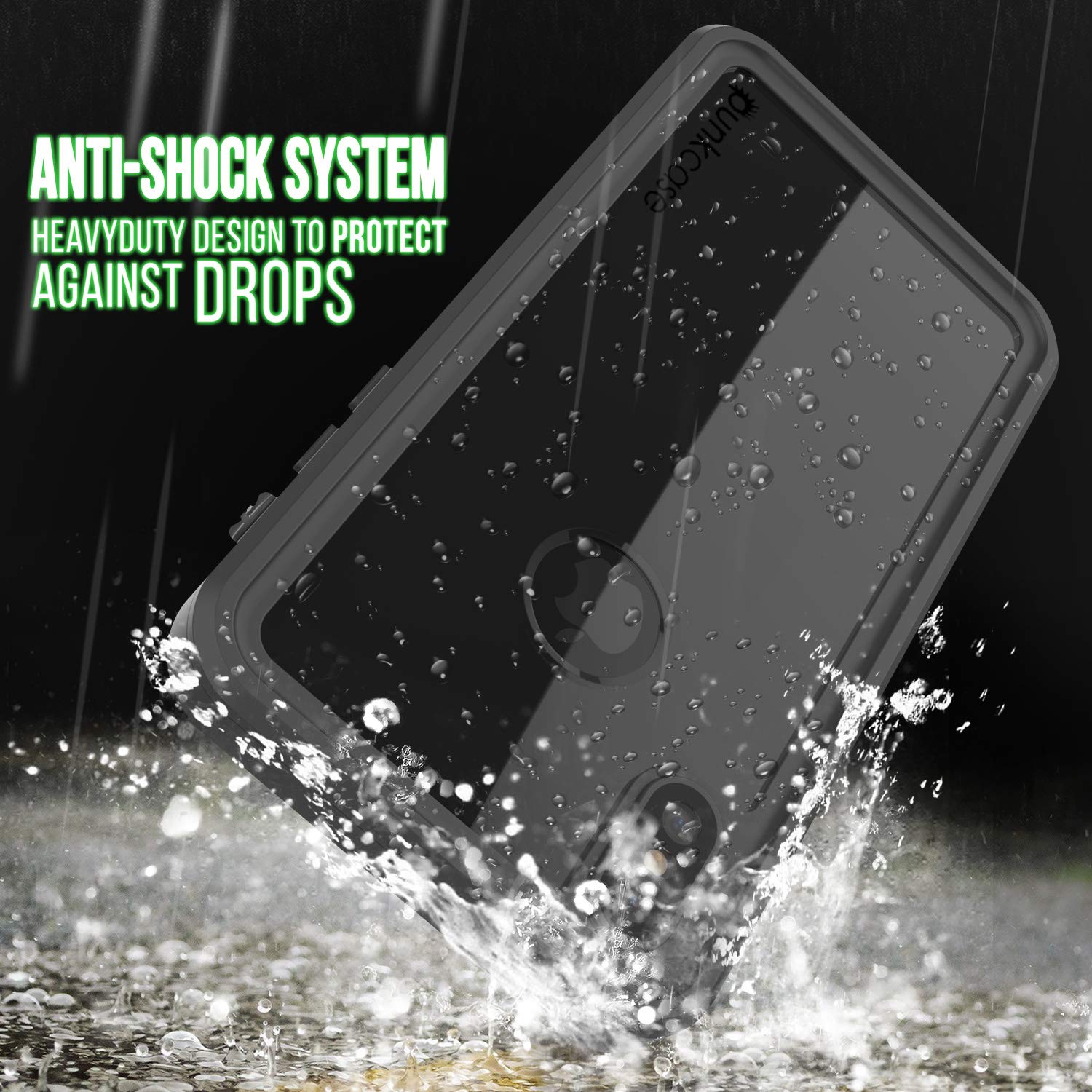 iPhone XS Max Waterproof IP68 Case, Punkcase [Clear] [StudStar Series] [Slim Fit] [Dirtproof]