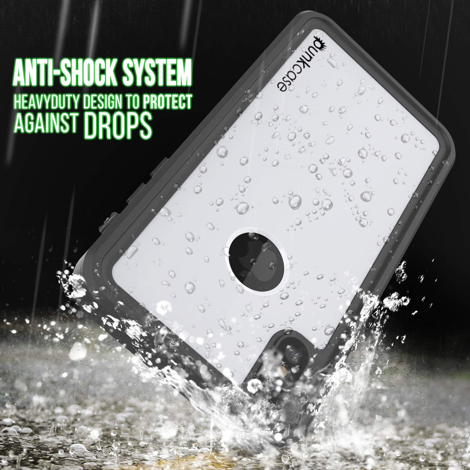 iPhone XS Max Waterproof IP68 Case, Punkcase [White] [StudStar Series] [Slim Fit] [Dirtproof]
