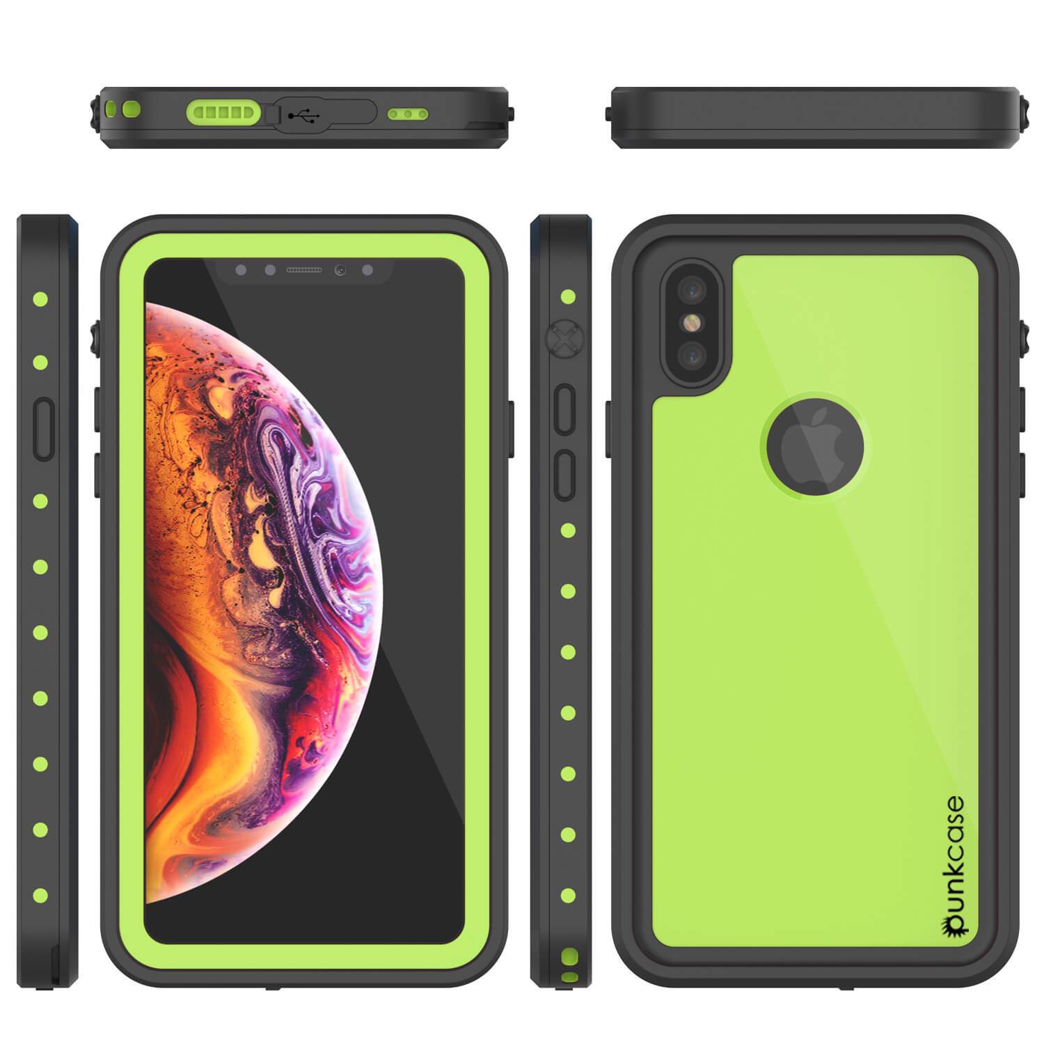 iPhone XS Waterproof IP68 Case, Punkcase [Light green] [StudStar Series] [Slim Fit] [Dirtproof]
