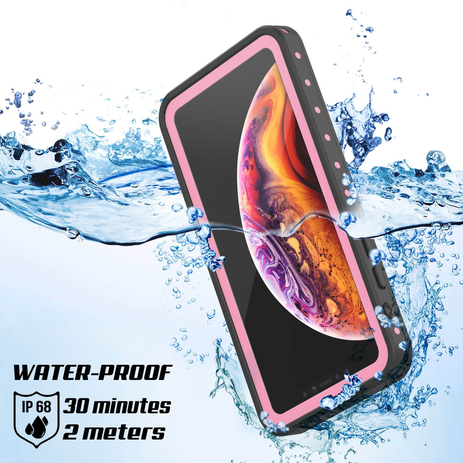 iPhone XS Waterproof IP68 Case, Punkcase [Pink] [StudStar Series] [Slim Fit] [Dirtproof]