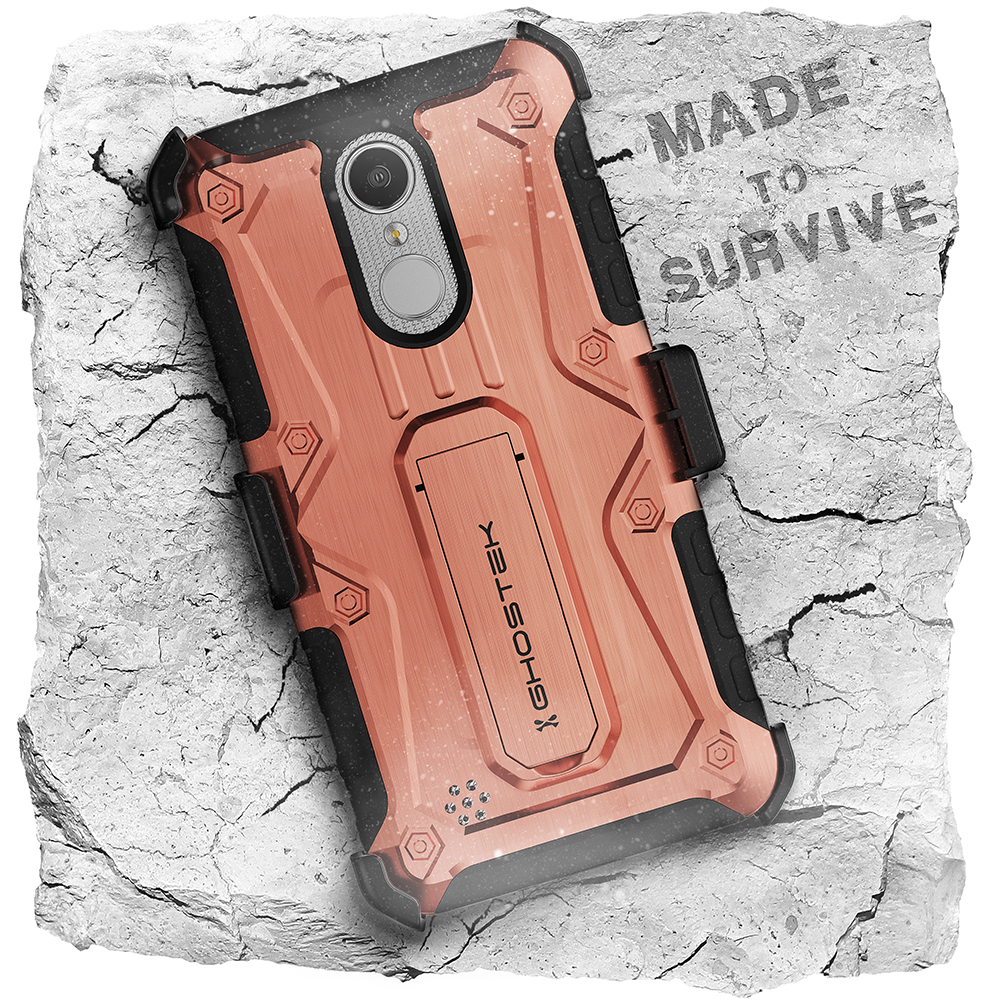 LG K8 2018 / Aristo 2 / Tribute Dynasty Rugged Heavy Duty Case | Iron Armor Series [Rose]