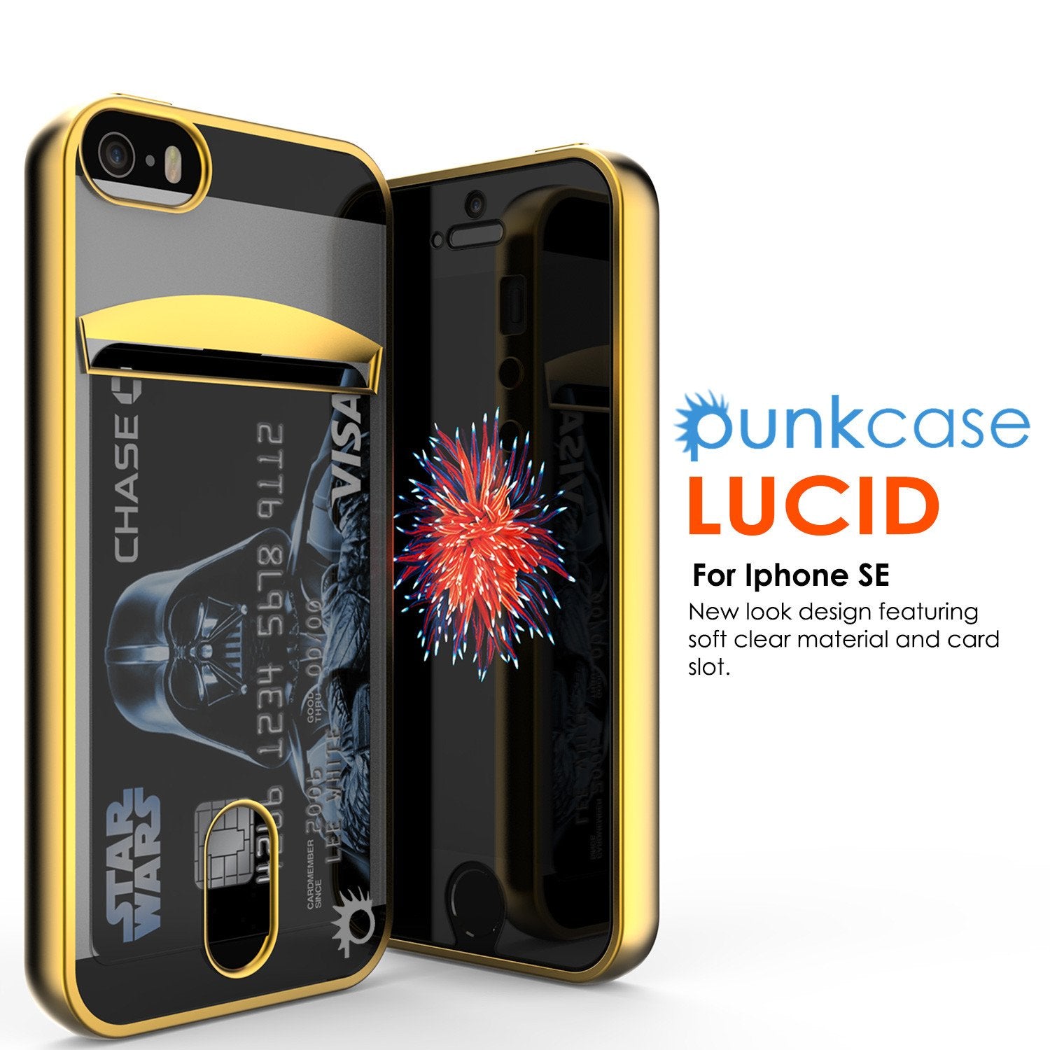 iPhone SE/5S/5 Case, PUNKCASE® LUCID Gold Series | Card Slot | SHIELD Screen Protector | Ultra fit