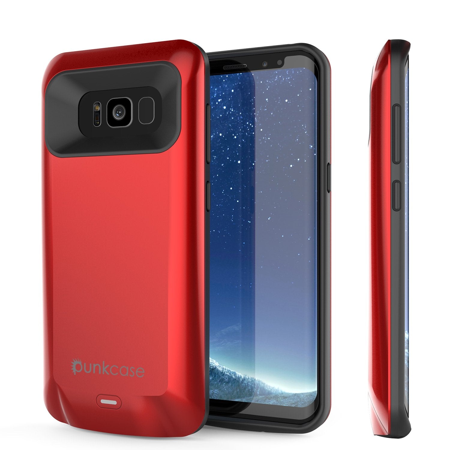 Galaxy S8 PLUS 5000mAH Battery Charger W/ USB Port Slim Case [Red]
