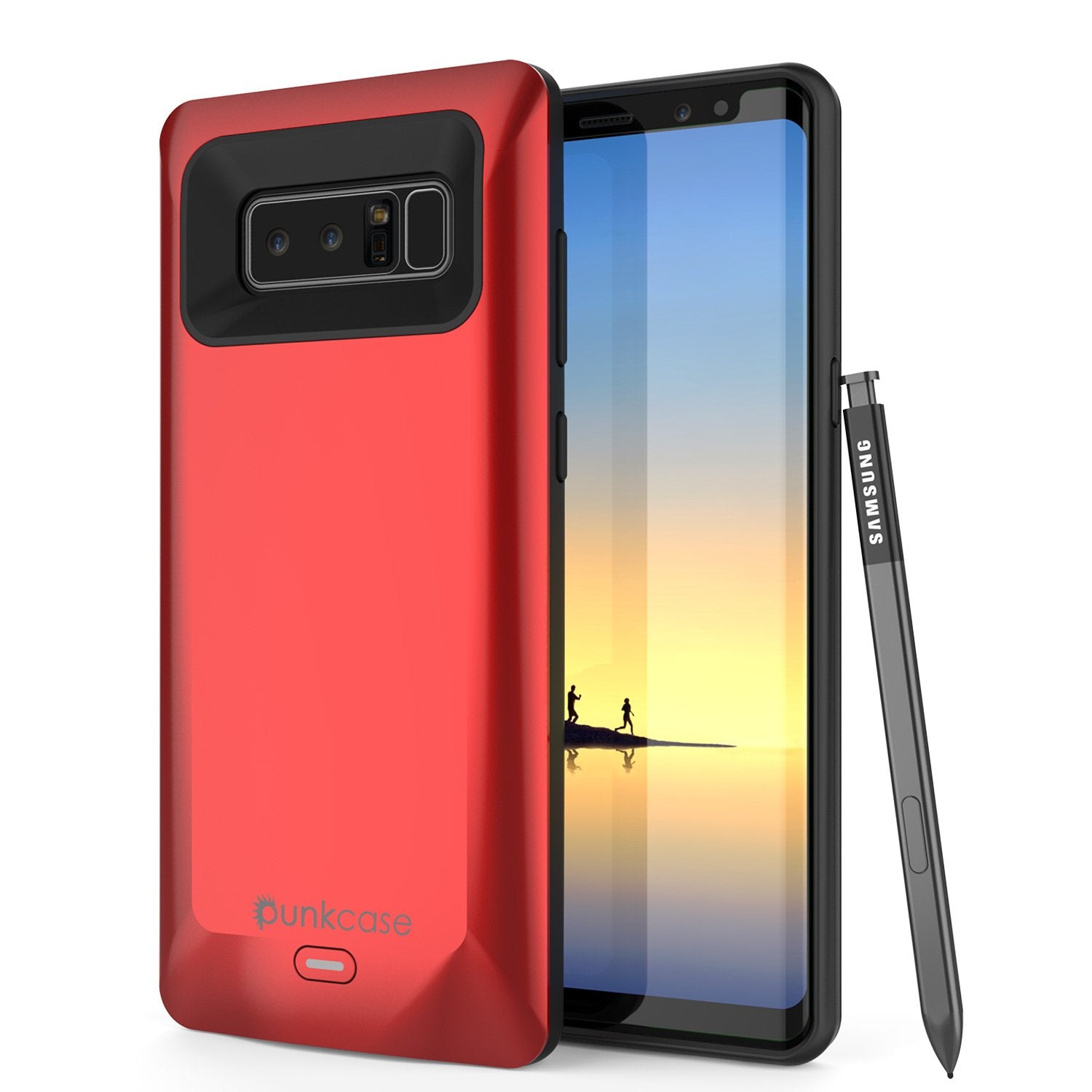 Galaxy Note 8 5000mAH Battery Charger Case W/ Screen Protector [Red]