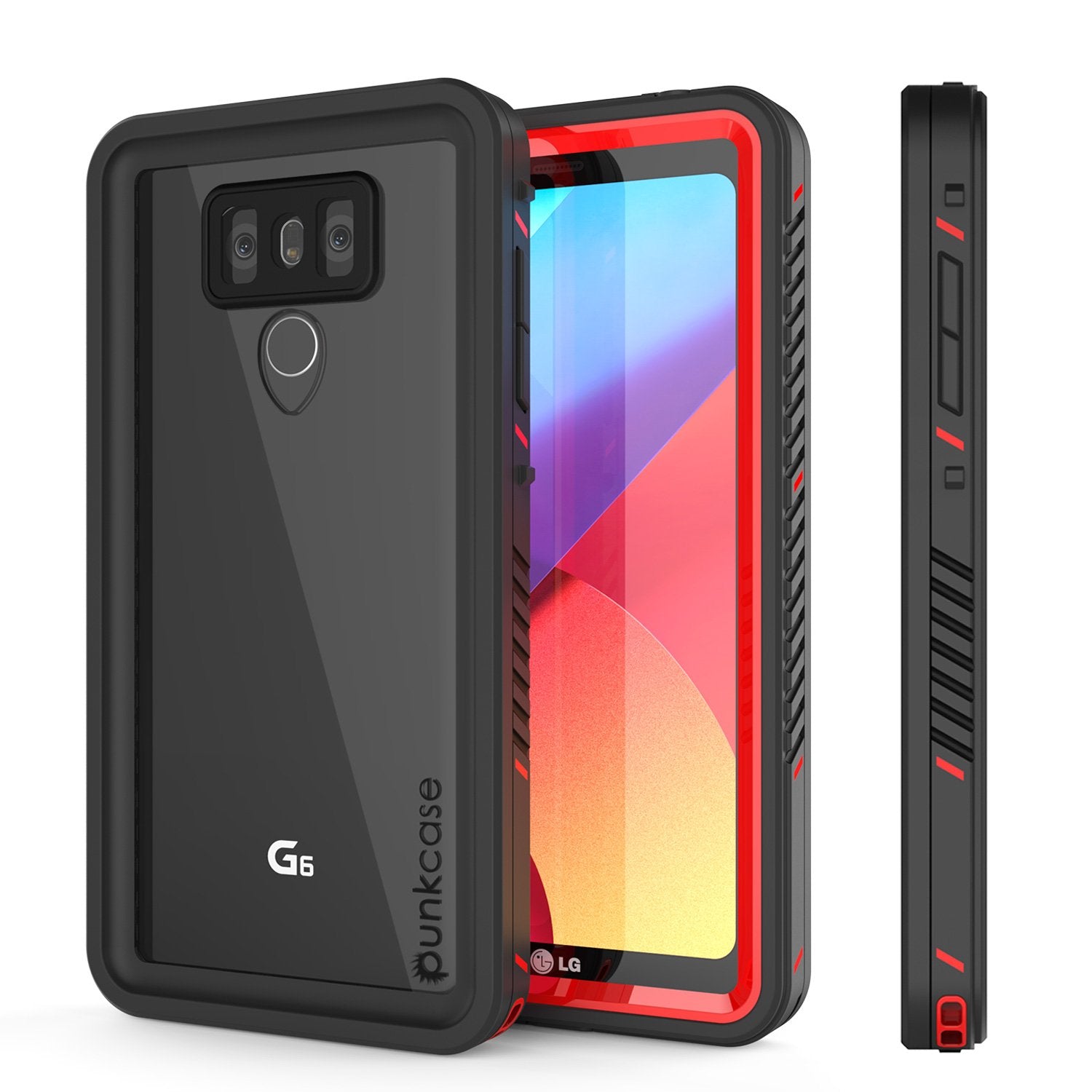LG G6 Waterproof Case, Punkcase Extreme Series Slim Fit [Red]