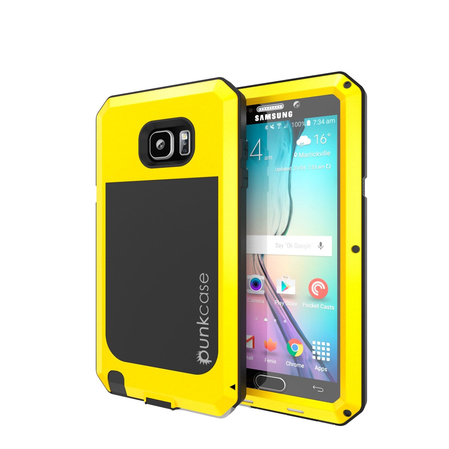 S7 Case, Punkcase® METALLIC Series NEON for Samsung Galaxy S7 W/ TEMPERED GLASS | Aluminum Frame